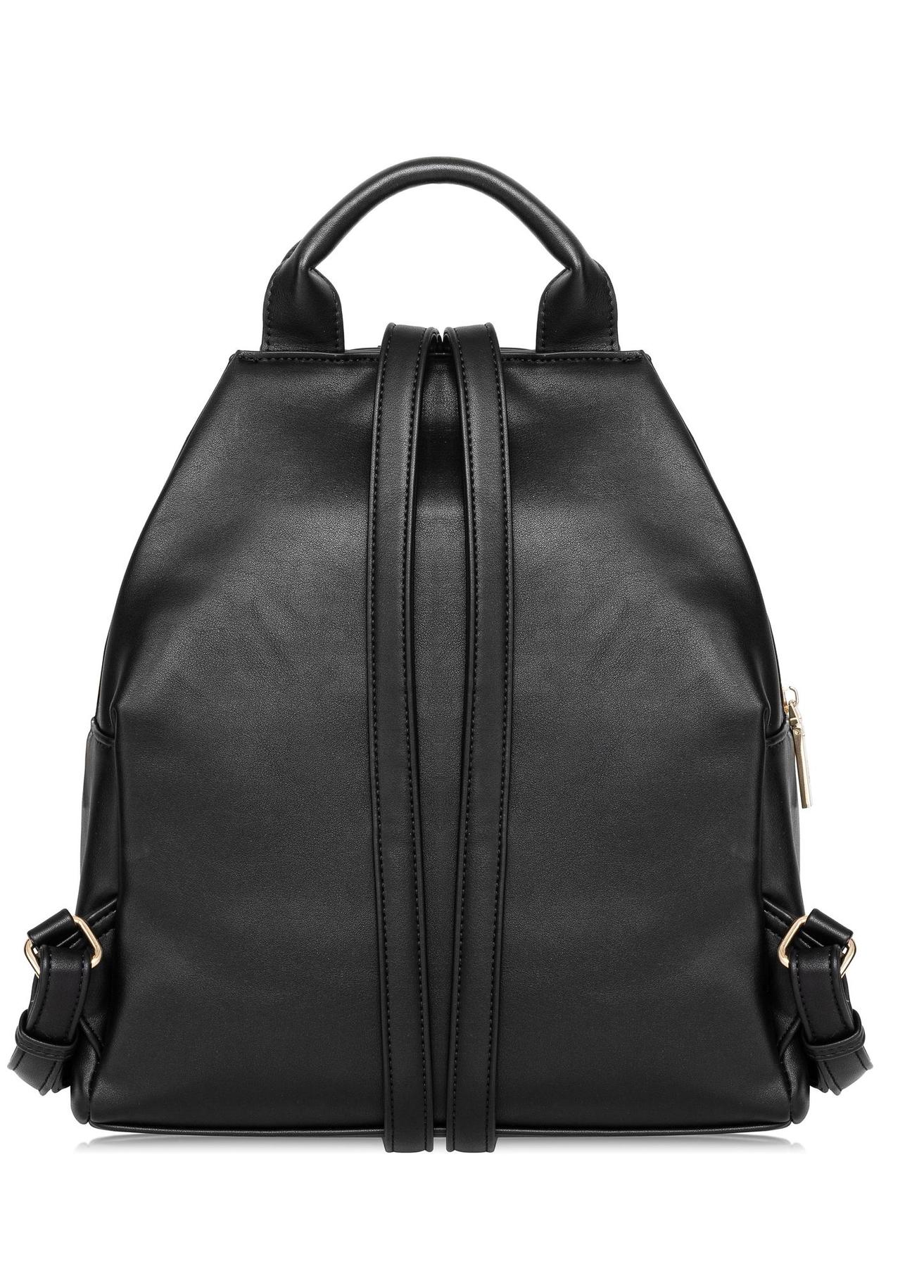 Black women's backpack made of imitation leather TOREC-0923A-99(W25)