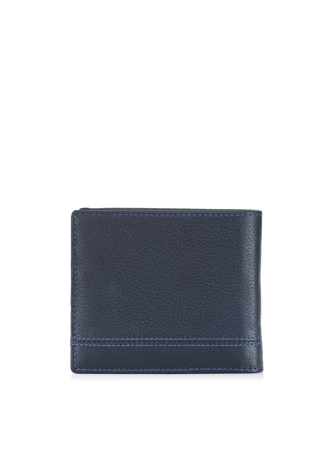 Men's navy blue leather wallet PORMS-0009-69(W24)-02