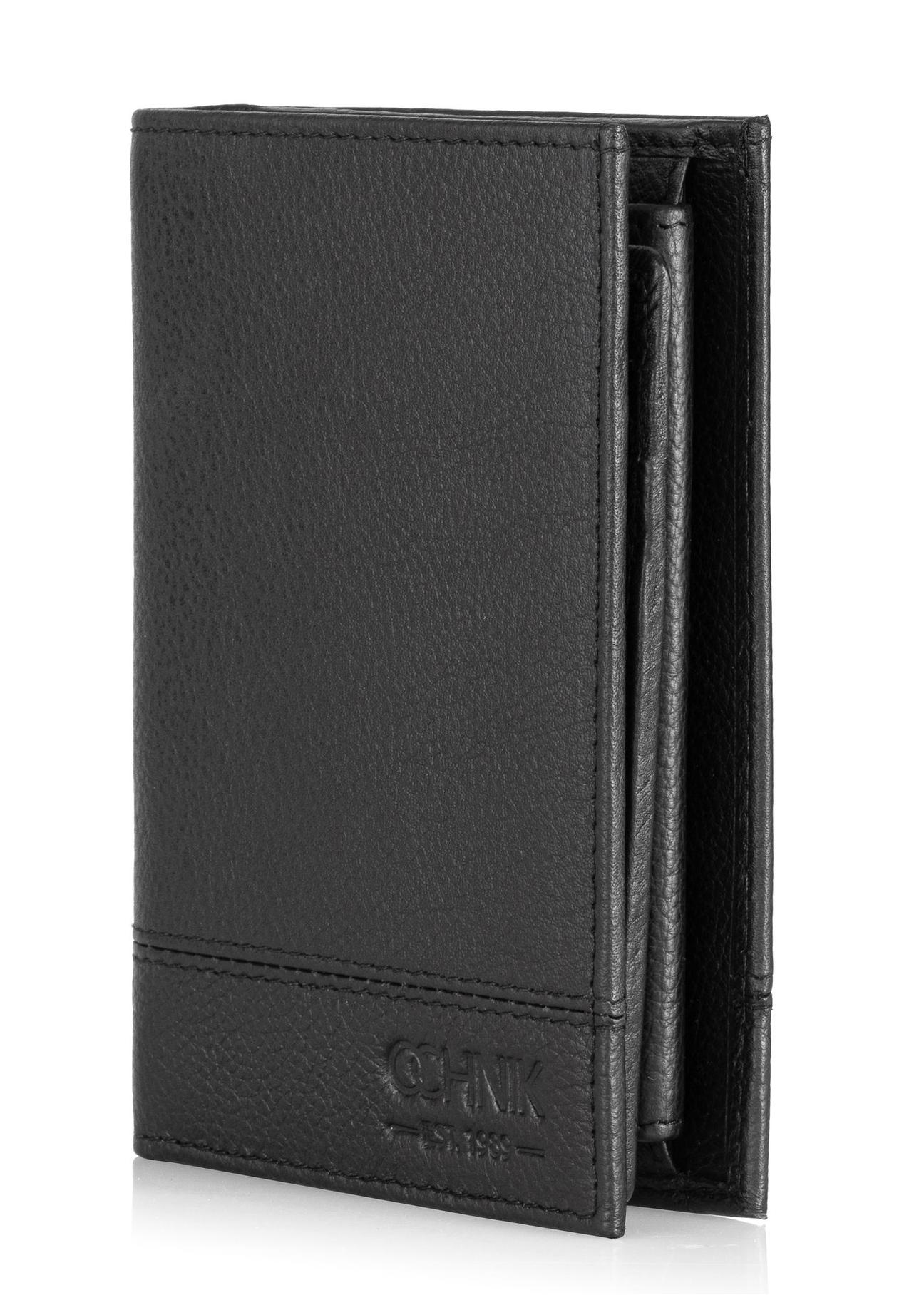 Men's leather wallet with stitching PORMS-0022-99(Z24)-02