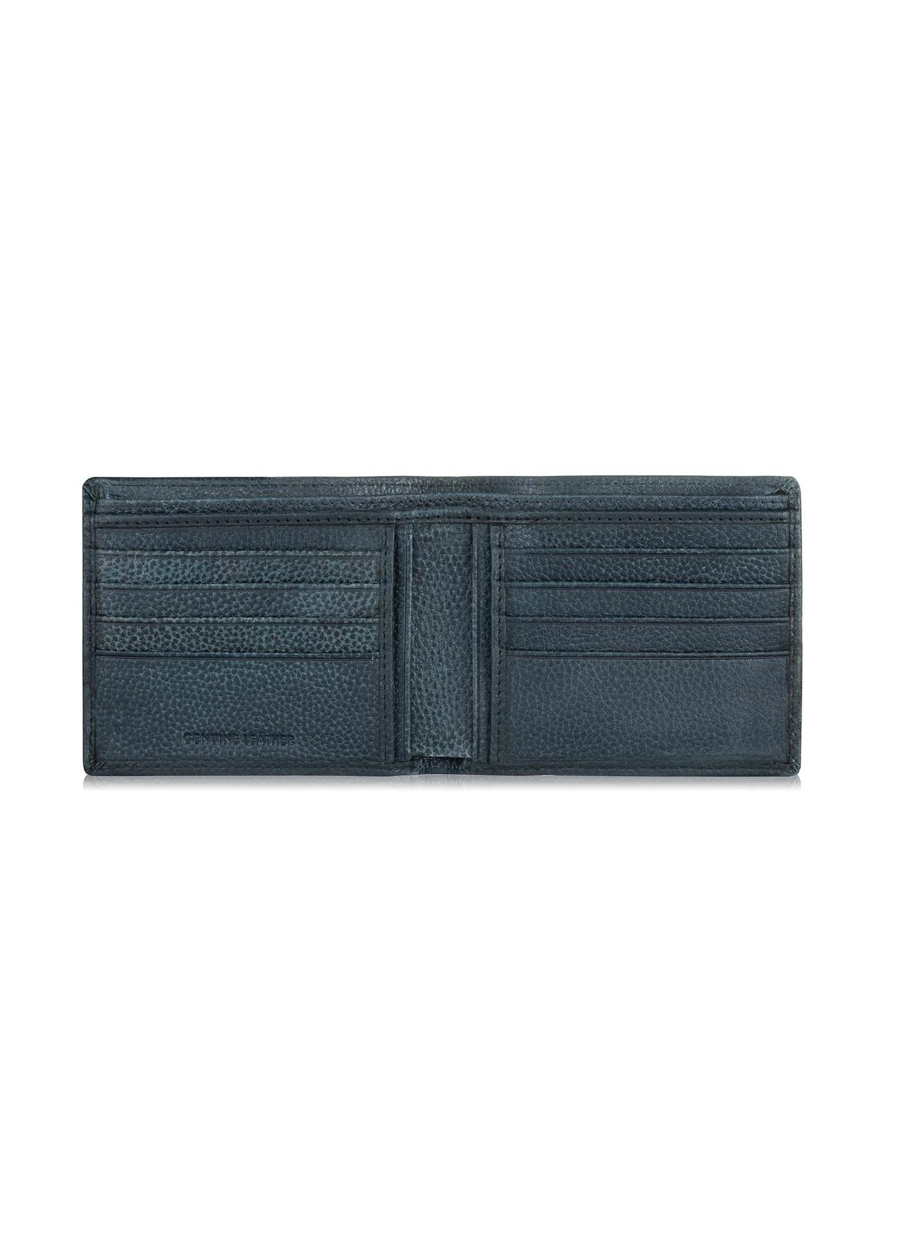 Men's navy blue leather wallet PORMS-0520-69(W23)-04