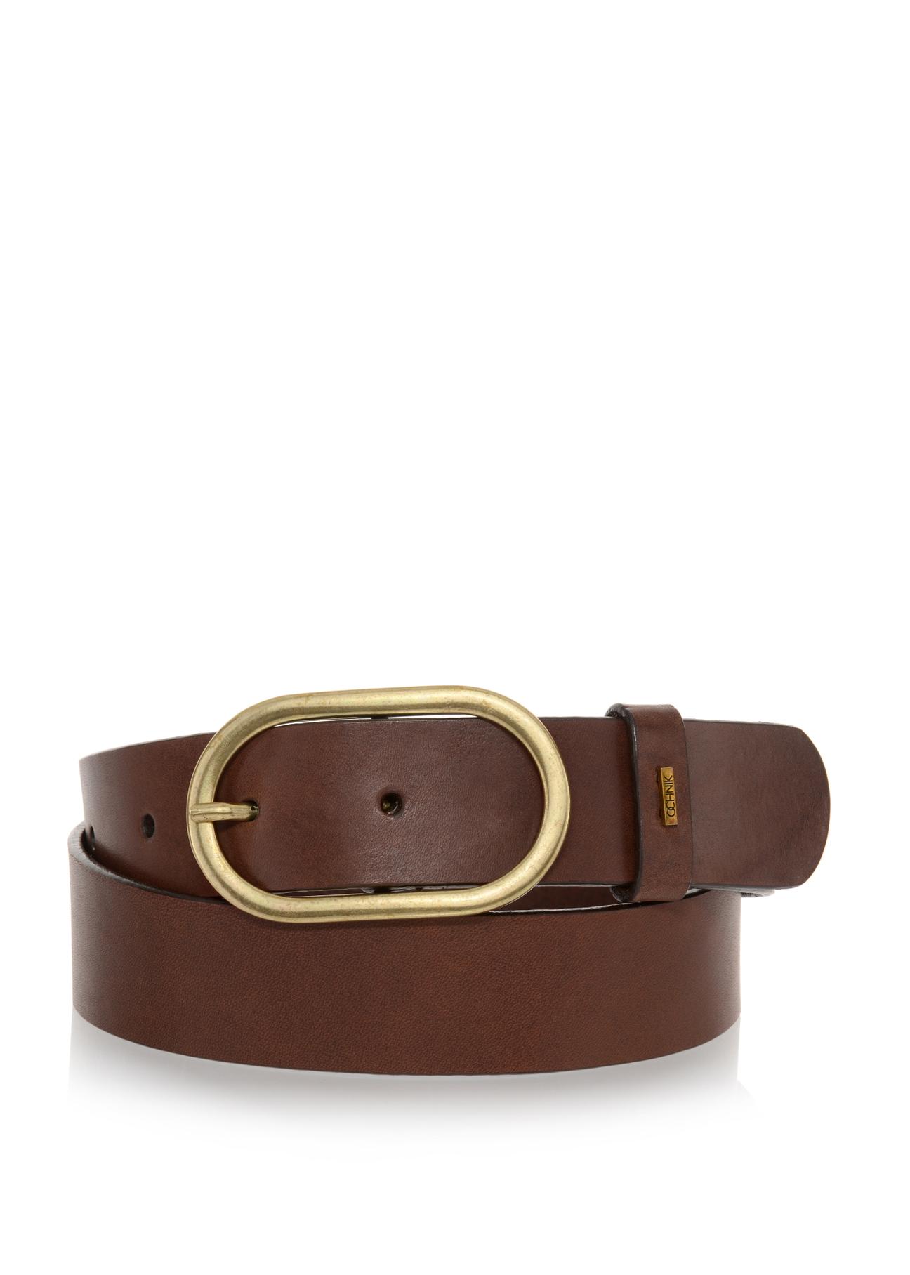 Brown leather belt for women PASDS-0277-89(Z23)-01