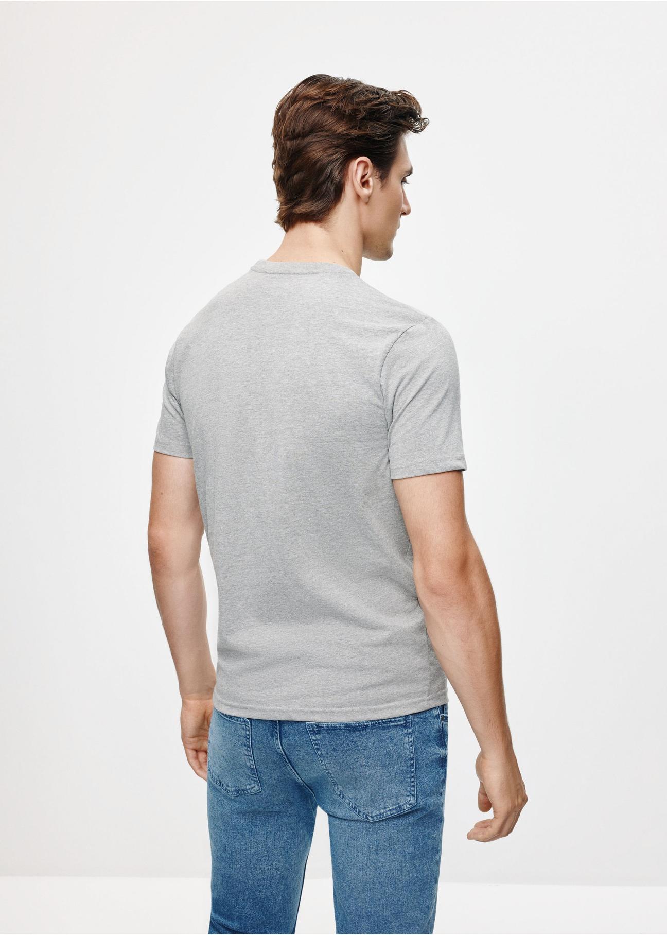 Gray men's t-shirt with print TSHMT-0111-91(Z24)