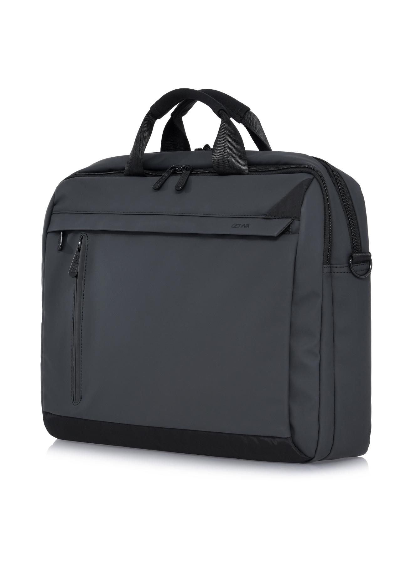 Grey men's briefcase with laptop pocket TORMN-0329-99(W24)-03