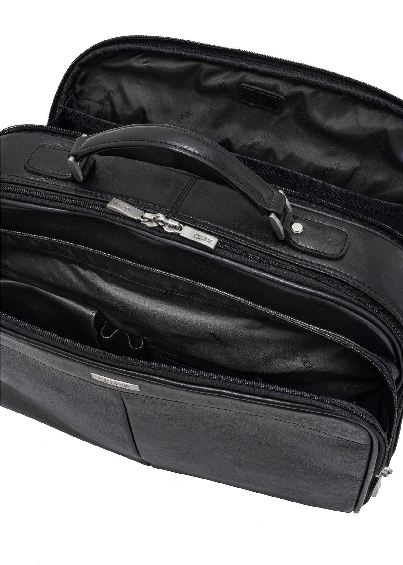 Black leather business travel bag TB-214A-99(KS)-09