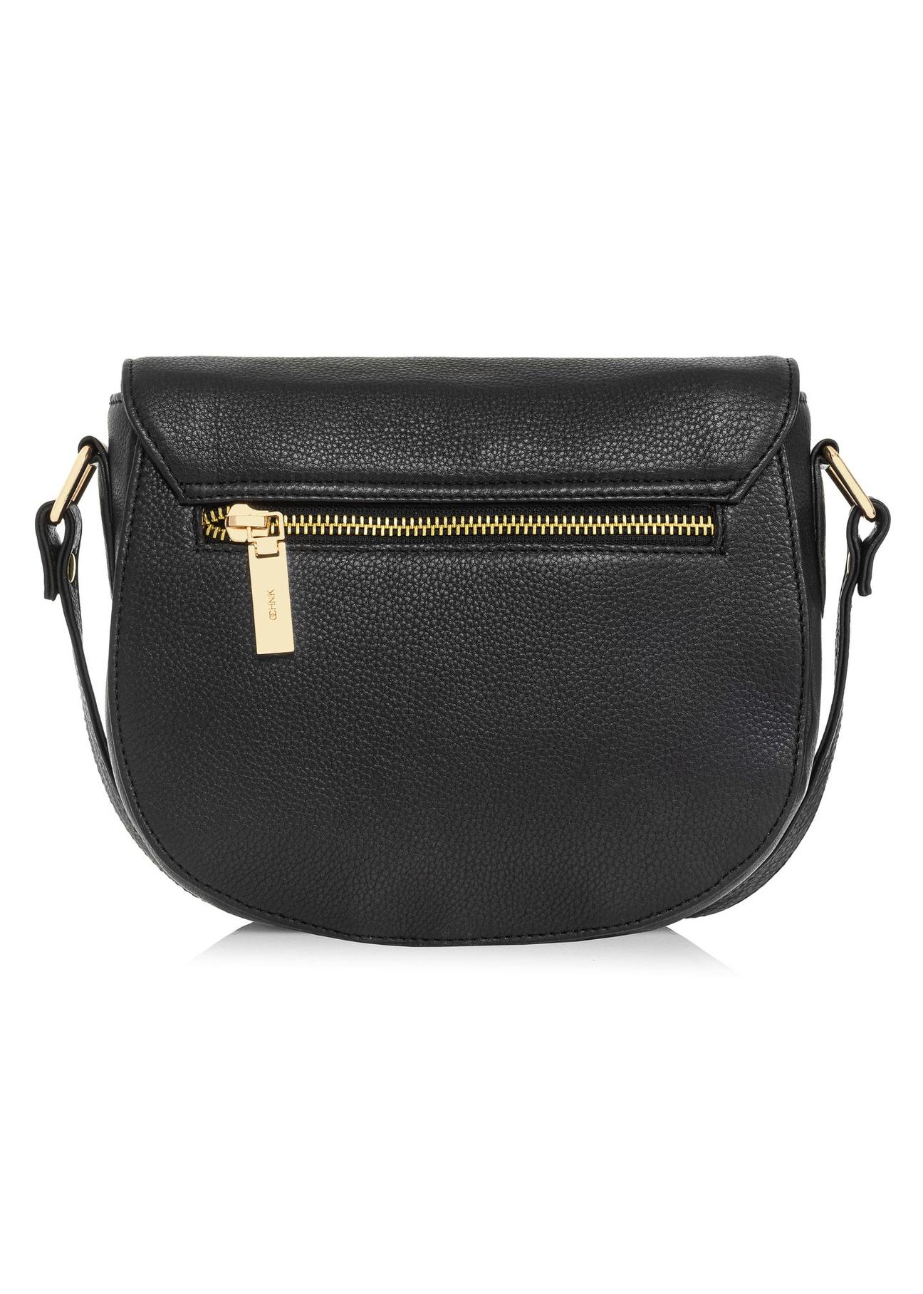 Black leather semi-circular women's messenger bag TORES-0972D-99(W25)-03