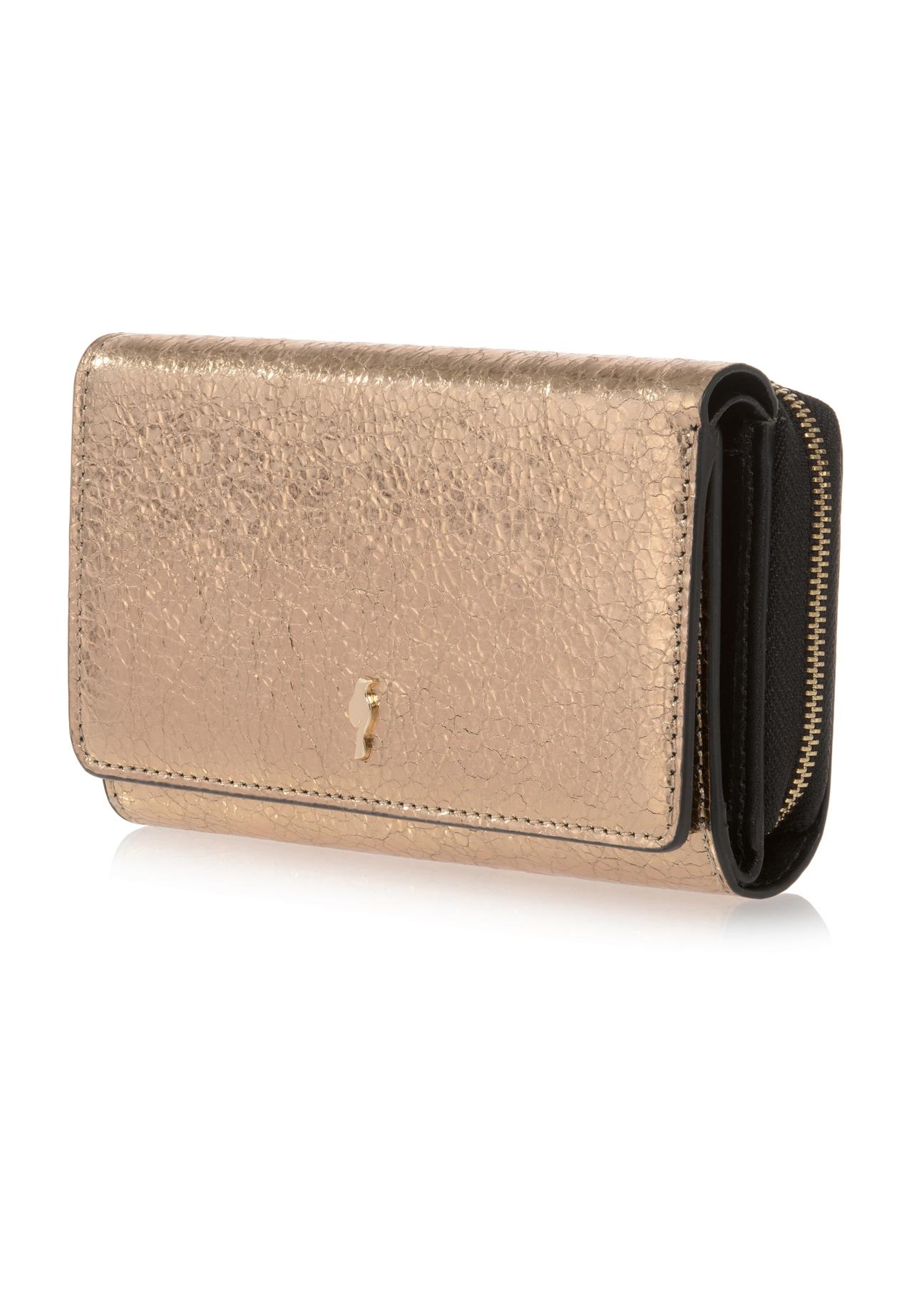 Gold leather women's wallet PORES-0876-28(Z23)-03