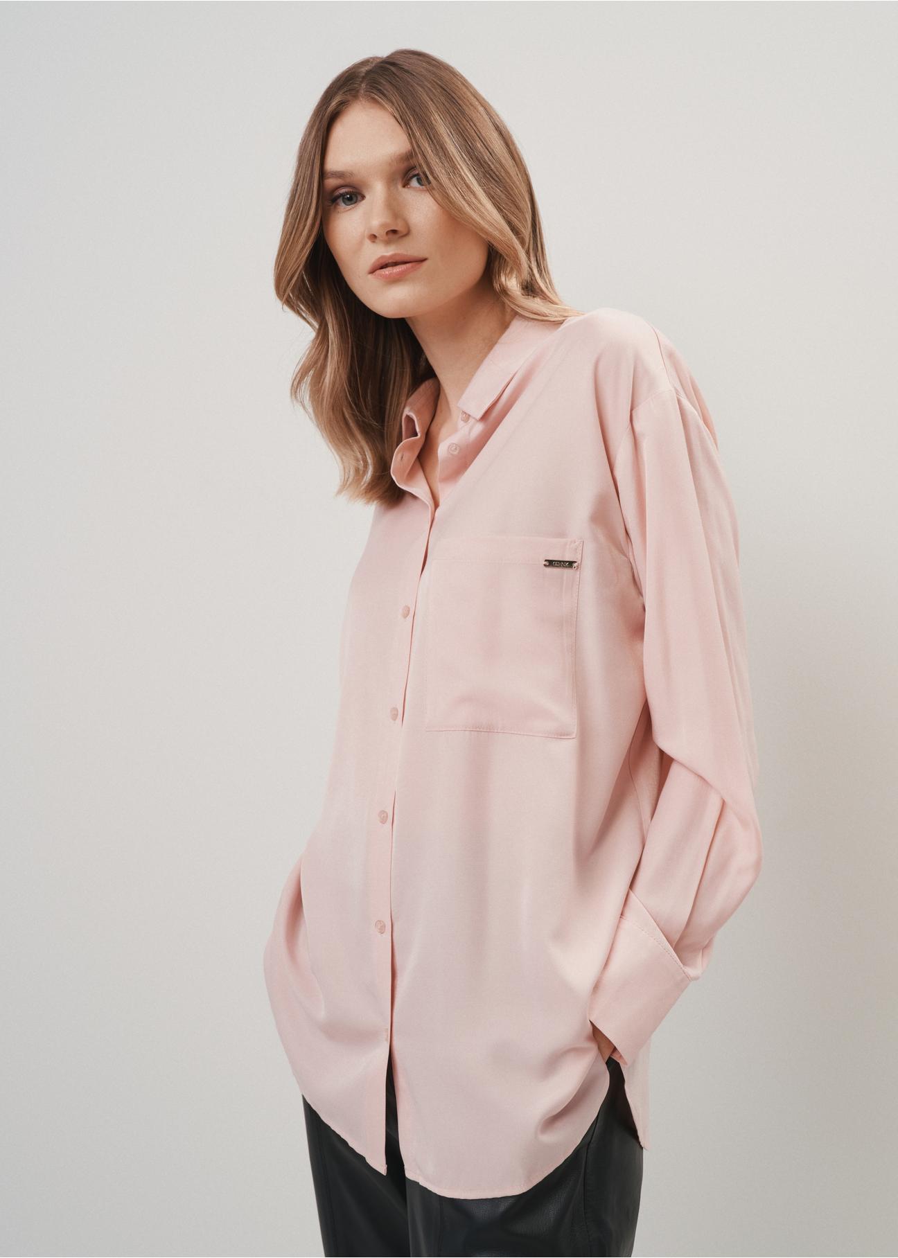 Women's light pink shirt KOSDT-0149-34(Z23)-02