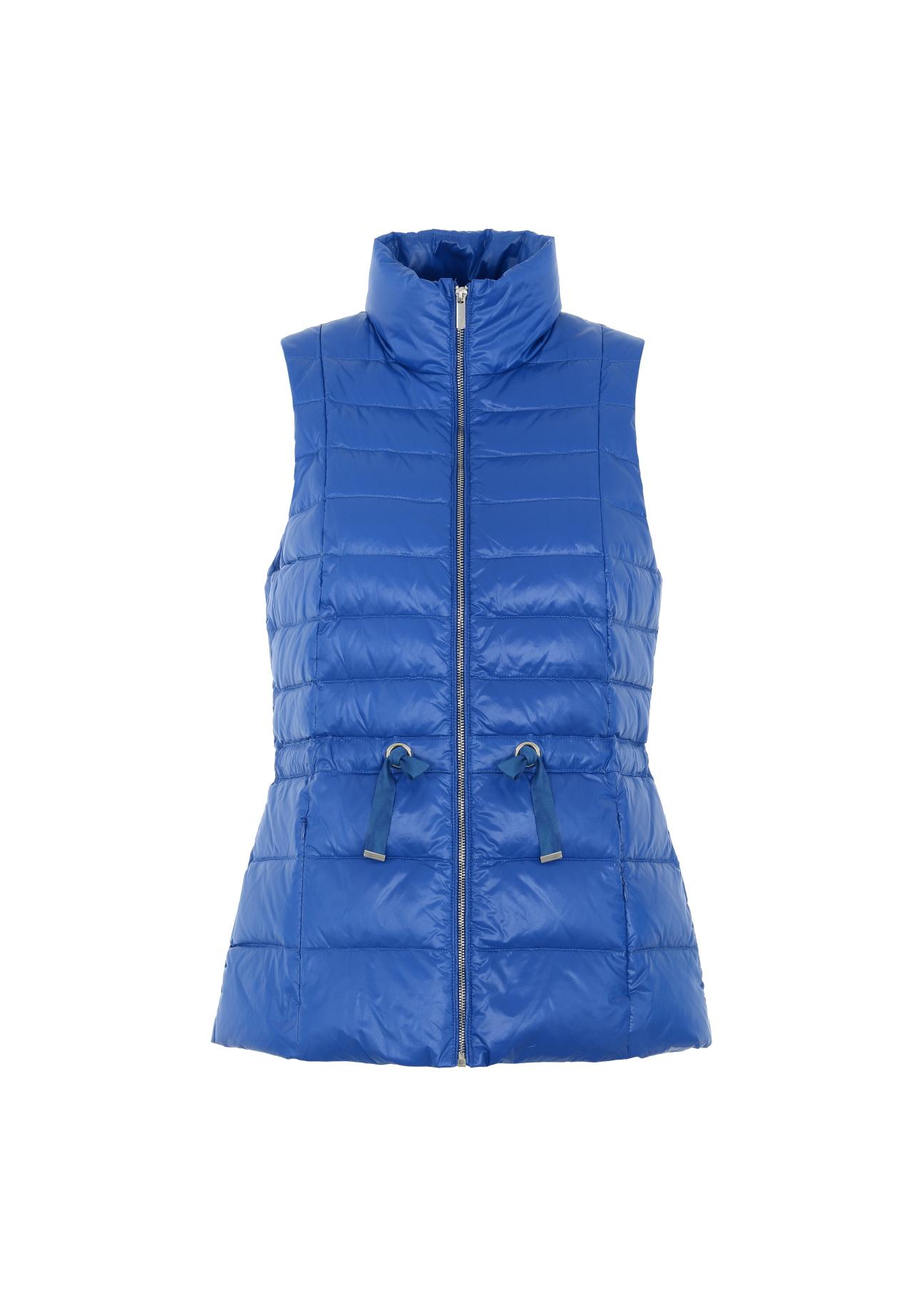 Blue women's vest with drawstring KAMDT-0021-61(Z20)-02