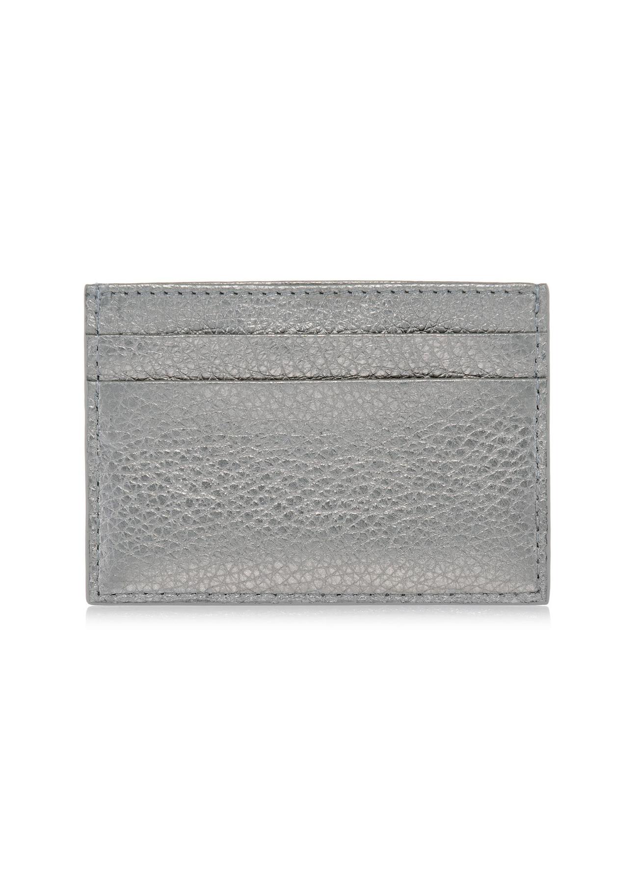 Silver leather card case PORES-0835-92(W23)-02