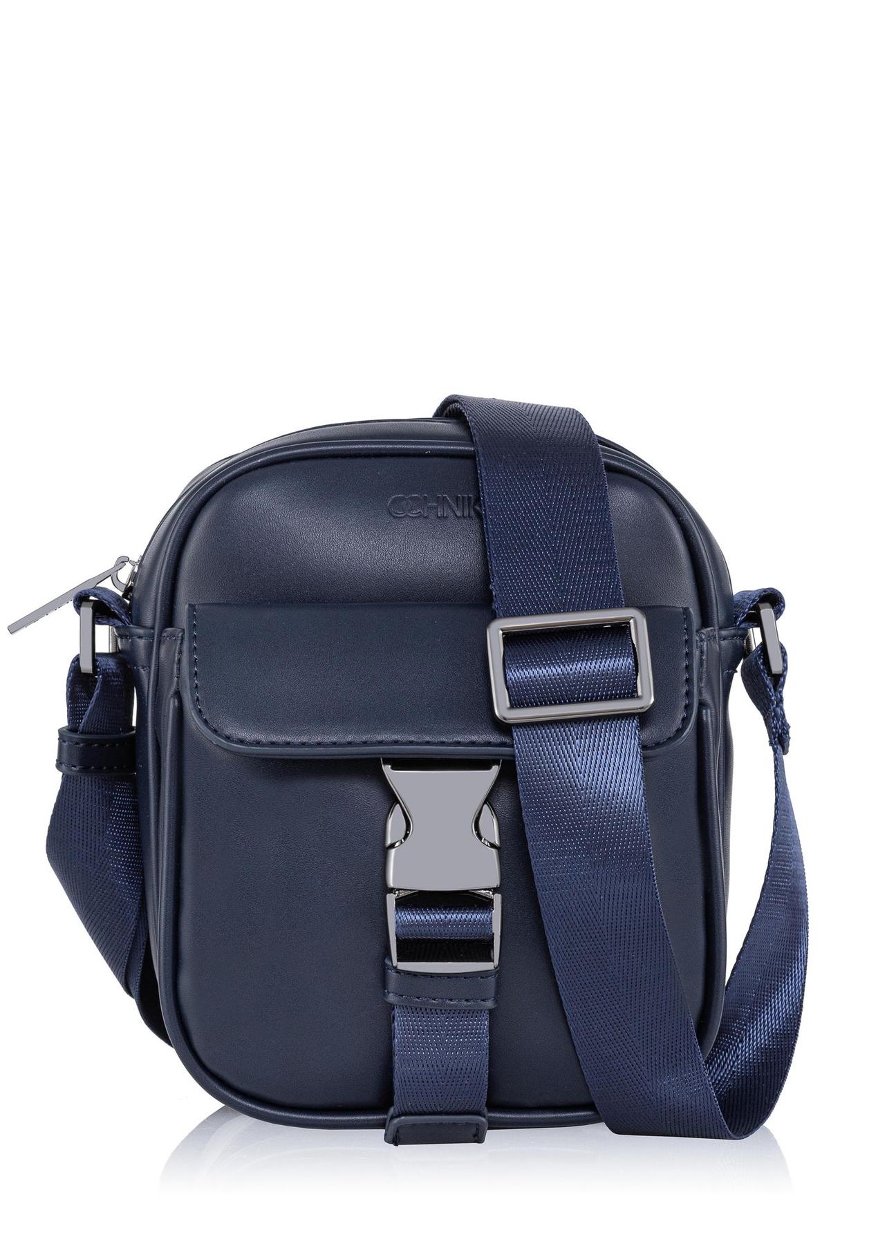 Navy blue men's bag with pocket TORMN-0292-69(W23)-01