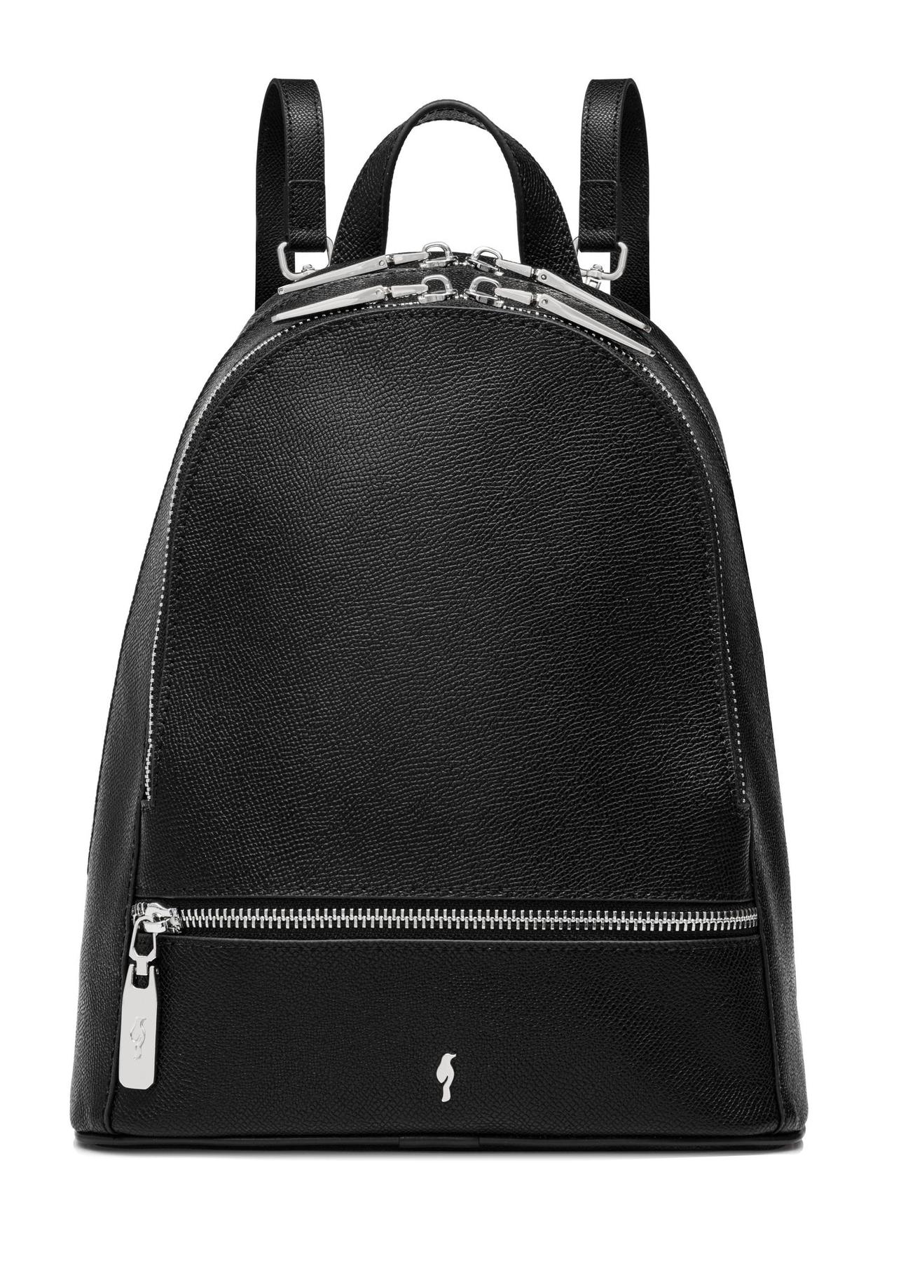 Black Leather Medium Women's Backpack PLCDS-0003-99(W25)-01