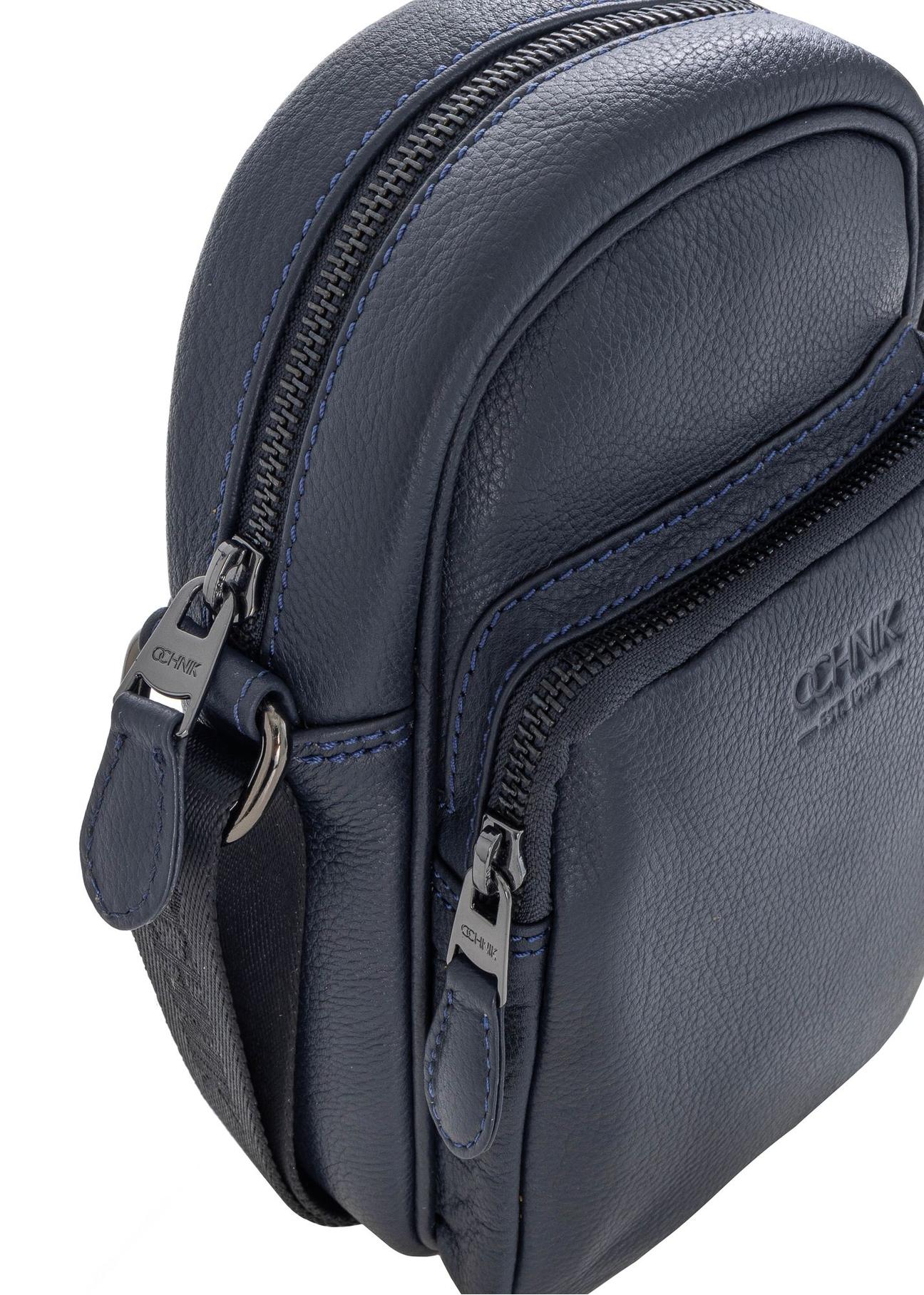 Men's navy blue leather sachet TORMS-0017A-69(W24)-06