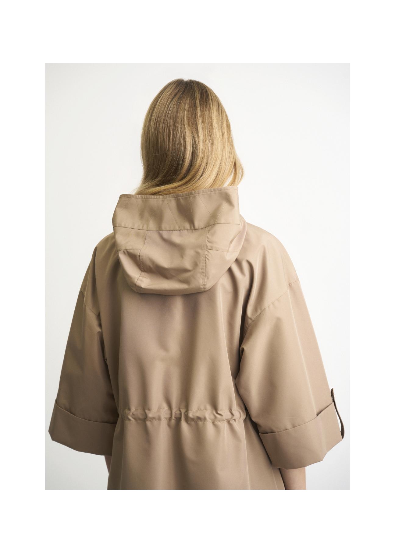 Beige women's oversize jacket KURDT-0295-81(W22)-05