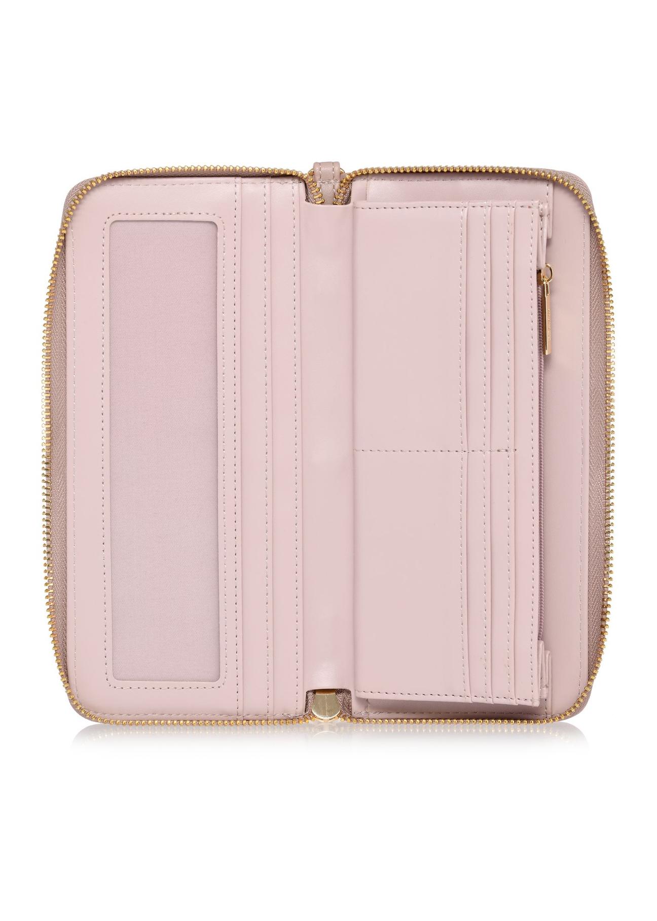 Large pink women's wallet with handle POREC-0394-31(Z24)