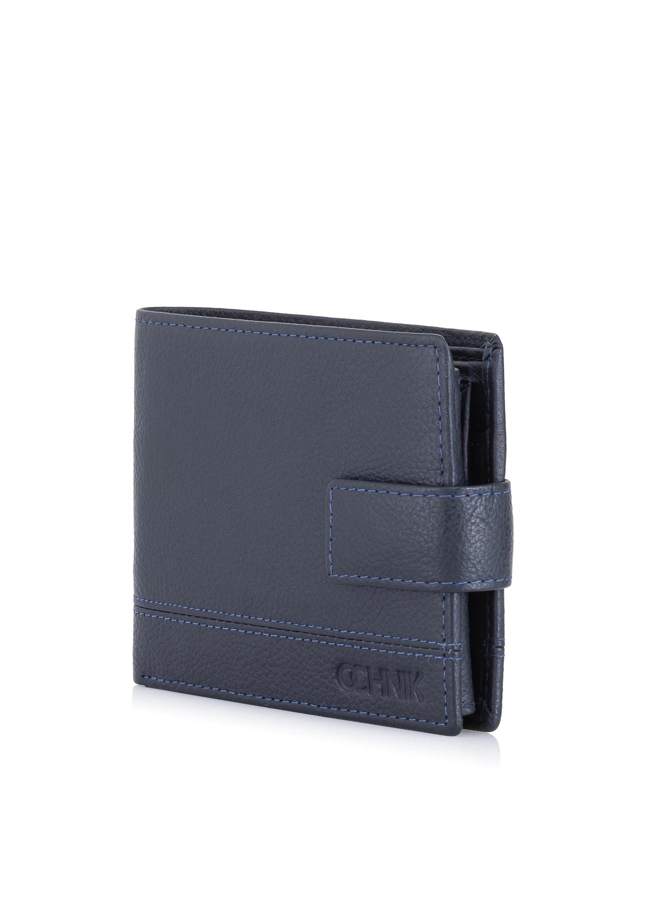 Men's navy blue leather wallet PORMS-0011-69(W24)-06