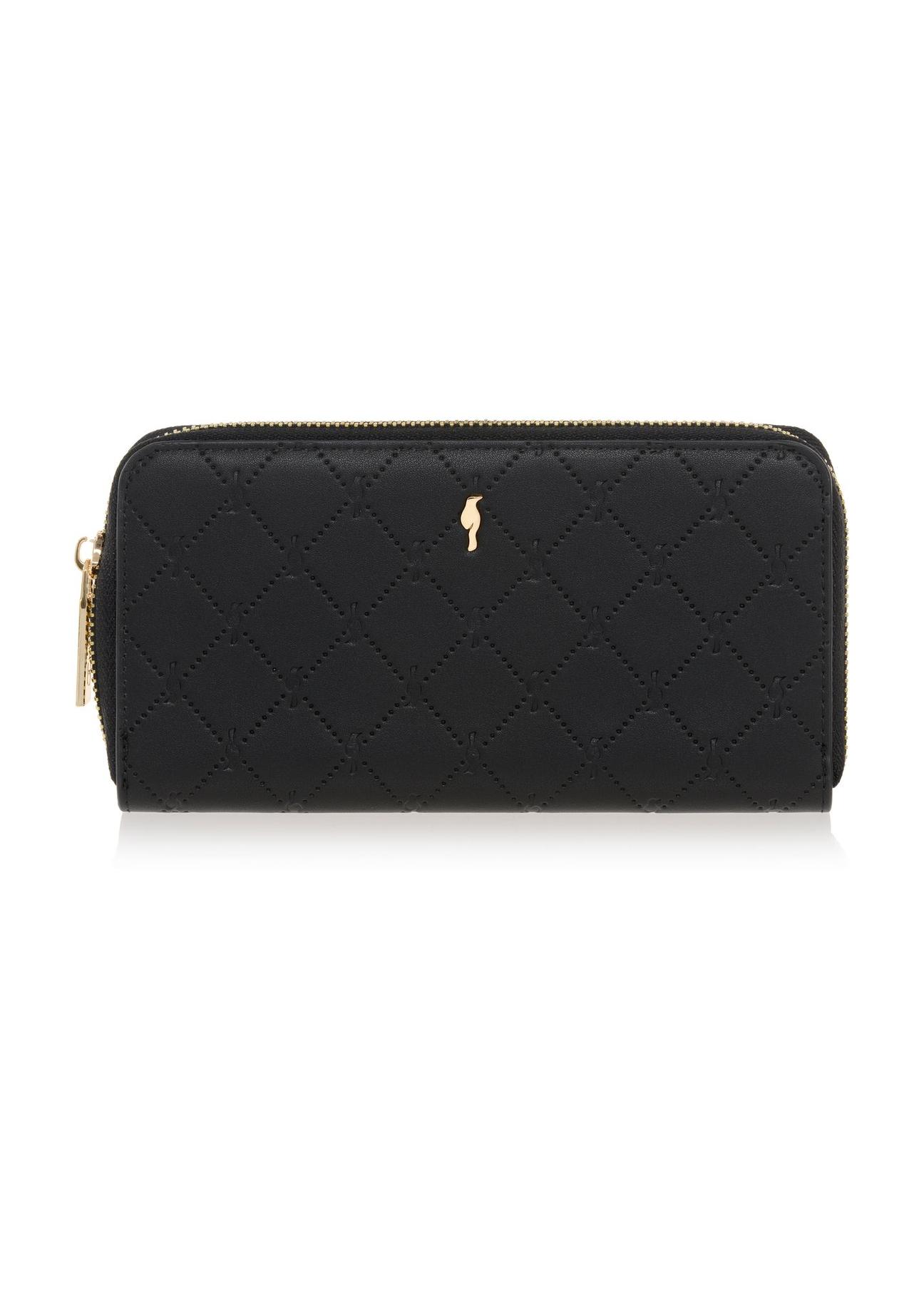 Large black ladies wallet with embossing POREC-0350-99(Z24)-01