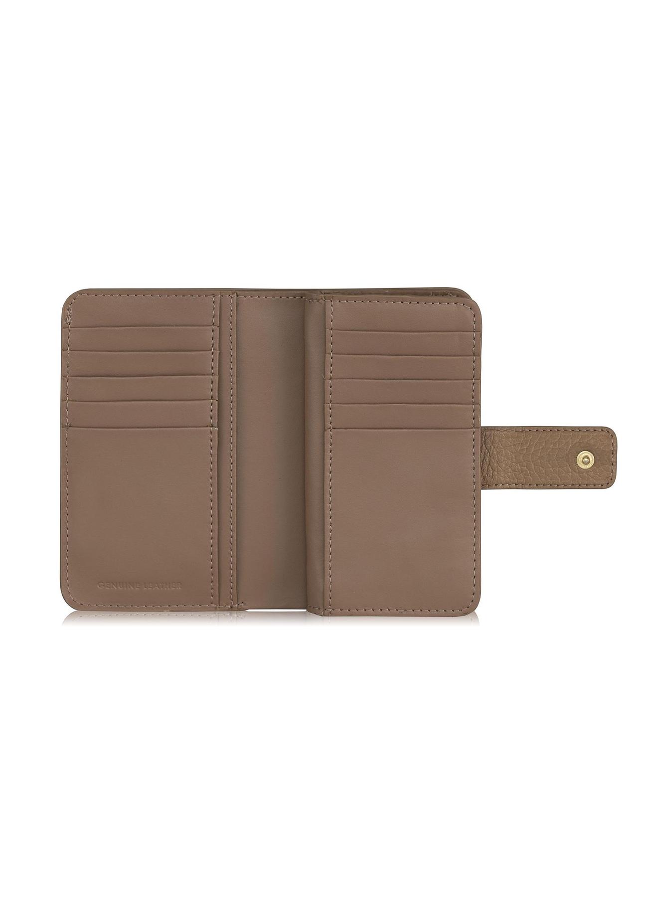 Women's beige leather wallet PORES-0896-81(Z23)-05