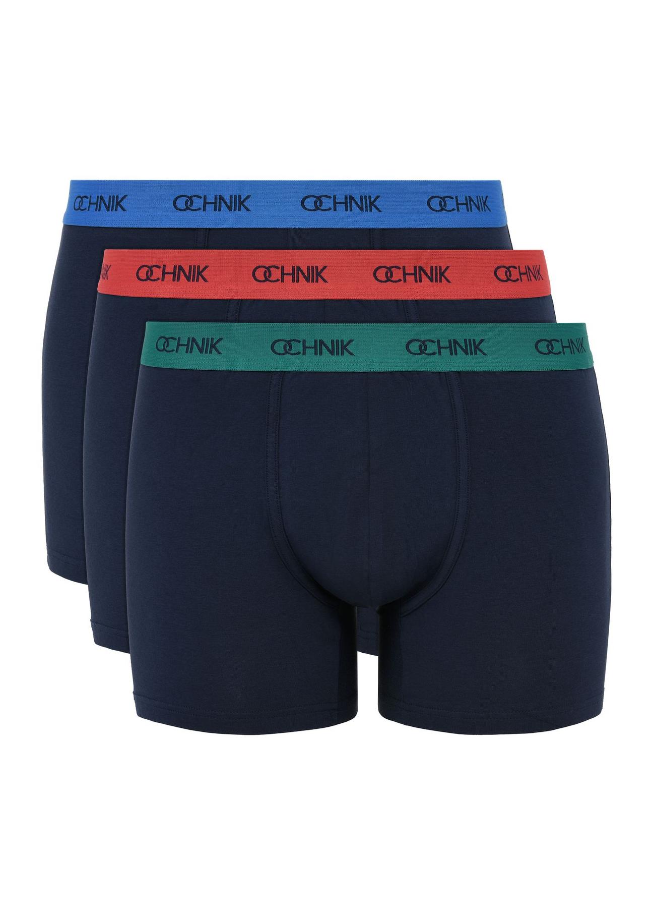 Men's three-pack navy blue boxers ZESMB-0004-69(Z24)-01