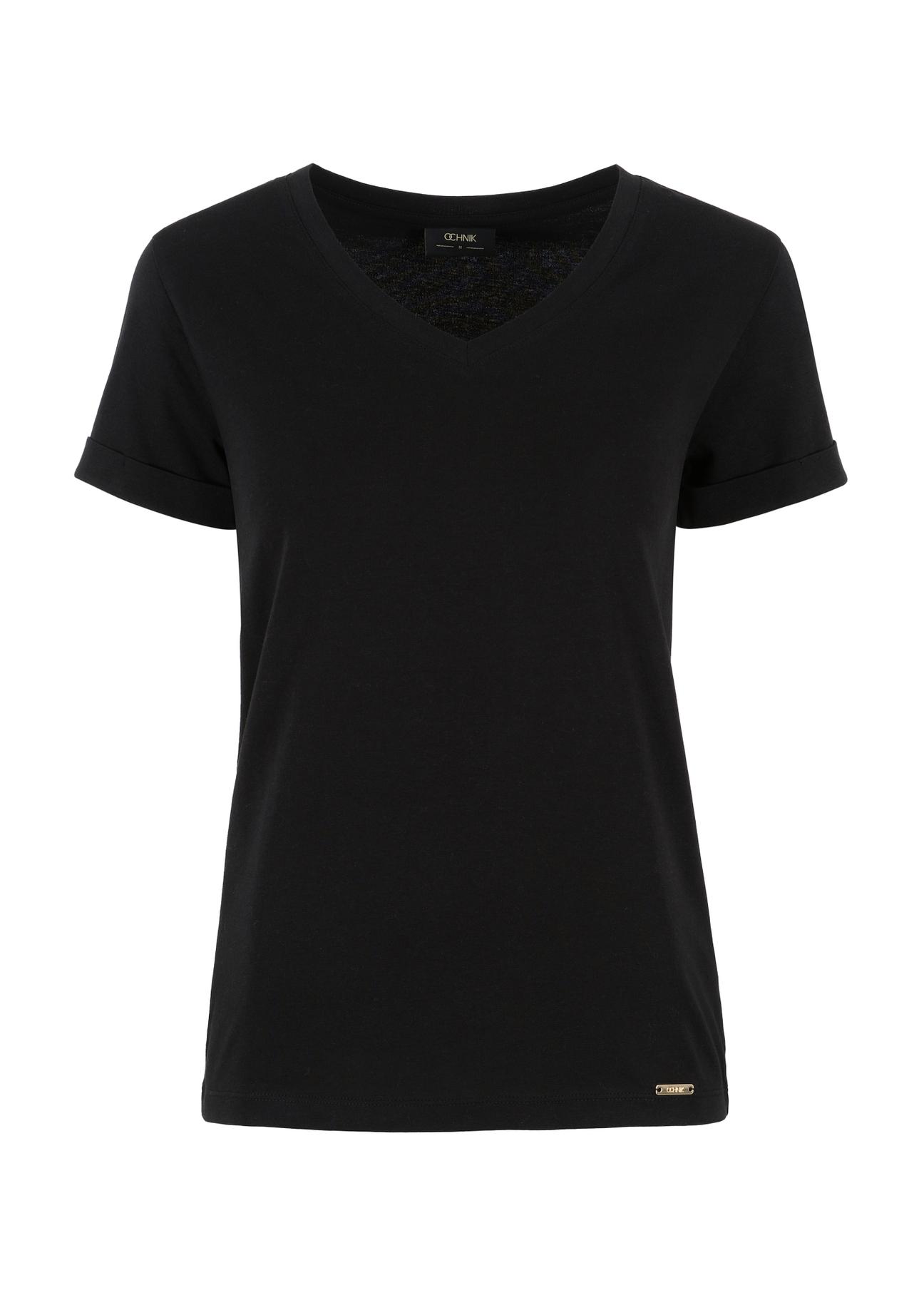 Black Women's Chest T-Shirt TSHDT-0118-99(W24)-03