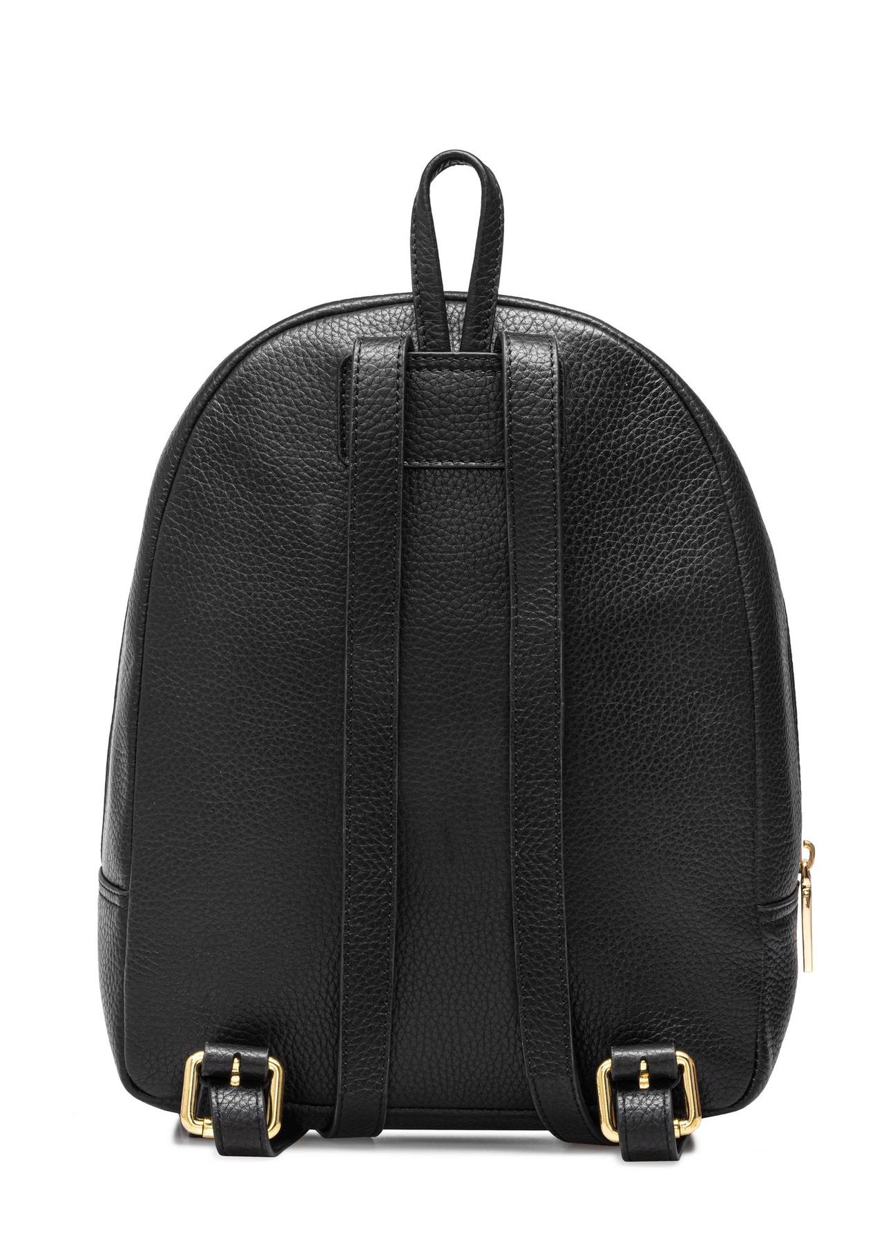 Black leather women's backpack TORES-0898C-99(W25)-04