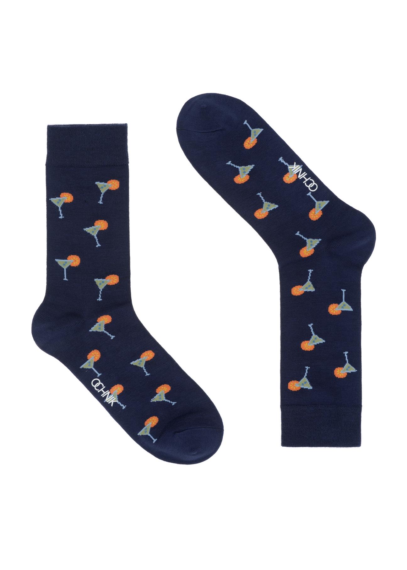 Men's long pattern socks SKAMT-0172-69(W23)-01