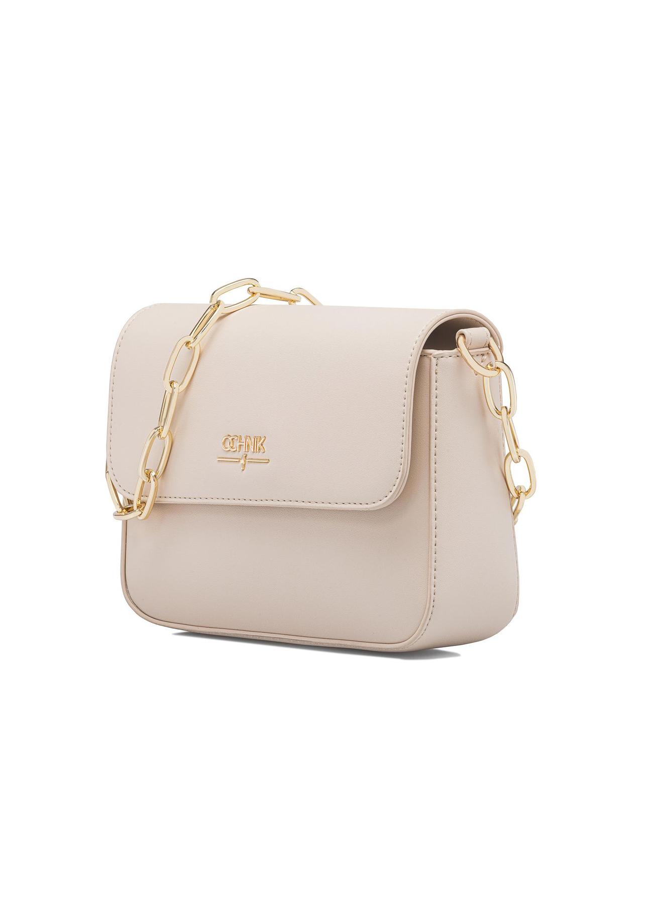 Cream women's messenger bag with chain TOREC-0767B-12(W25)