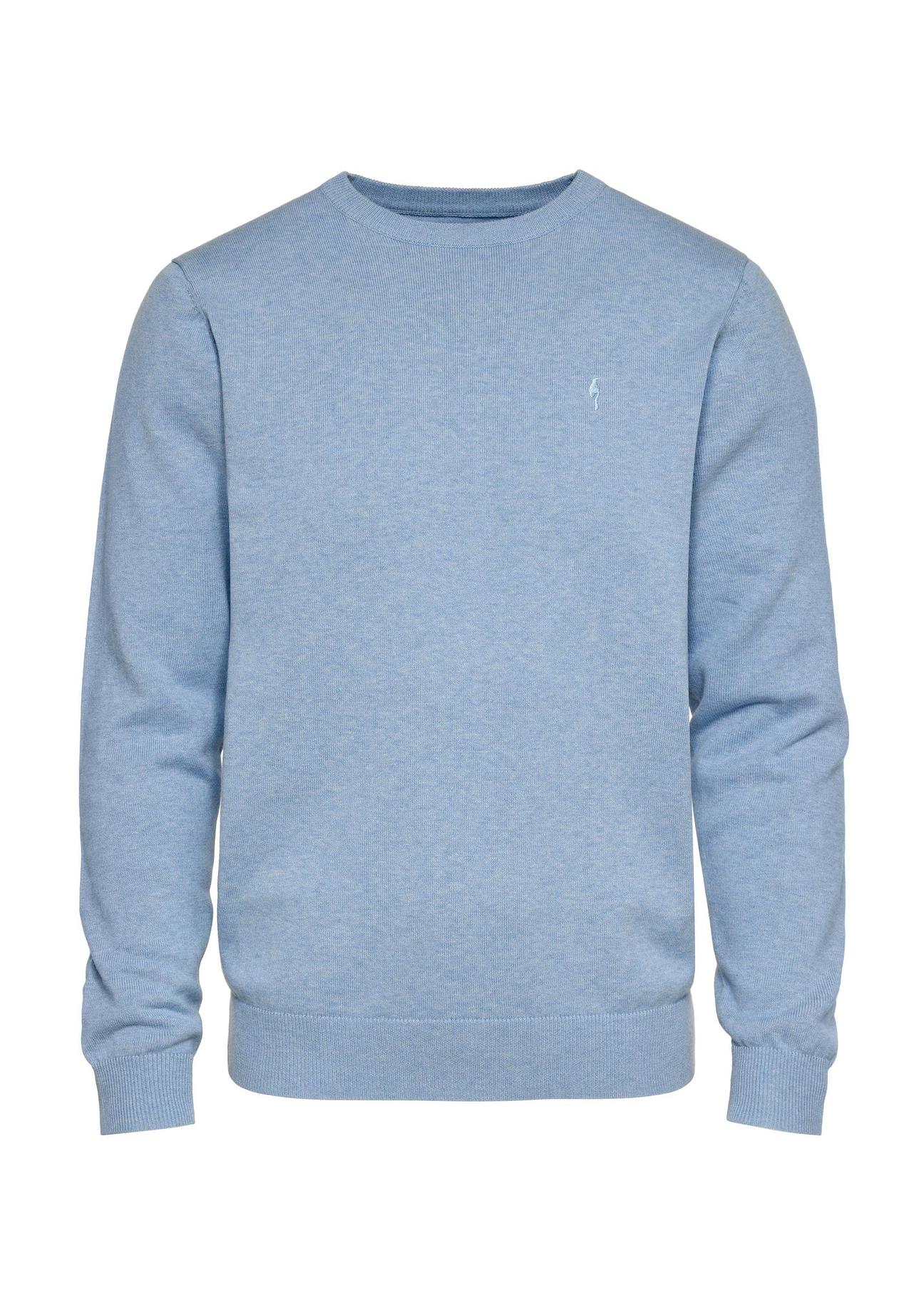 Blue men's sweater with a logo SWEMT-0114-63(Z24)-01