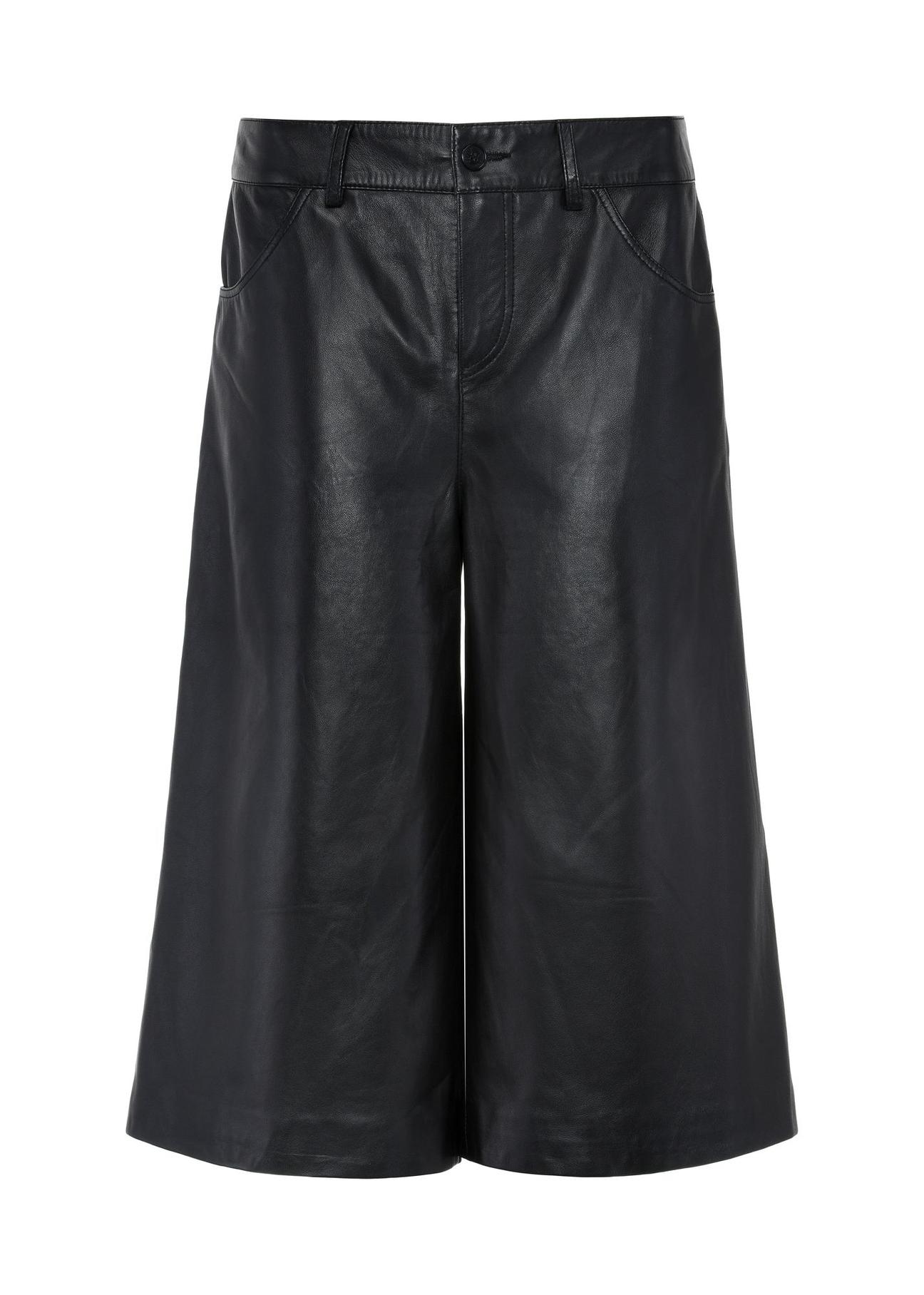 Black leather culottes SPODS-0041-5339(Z24)