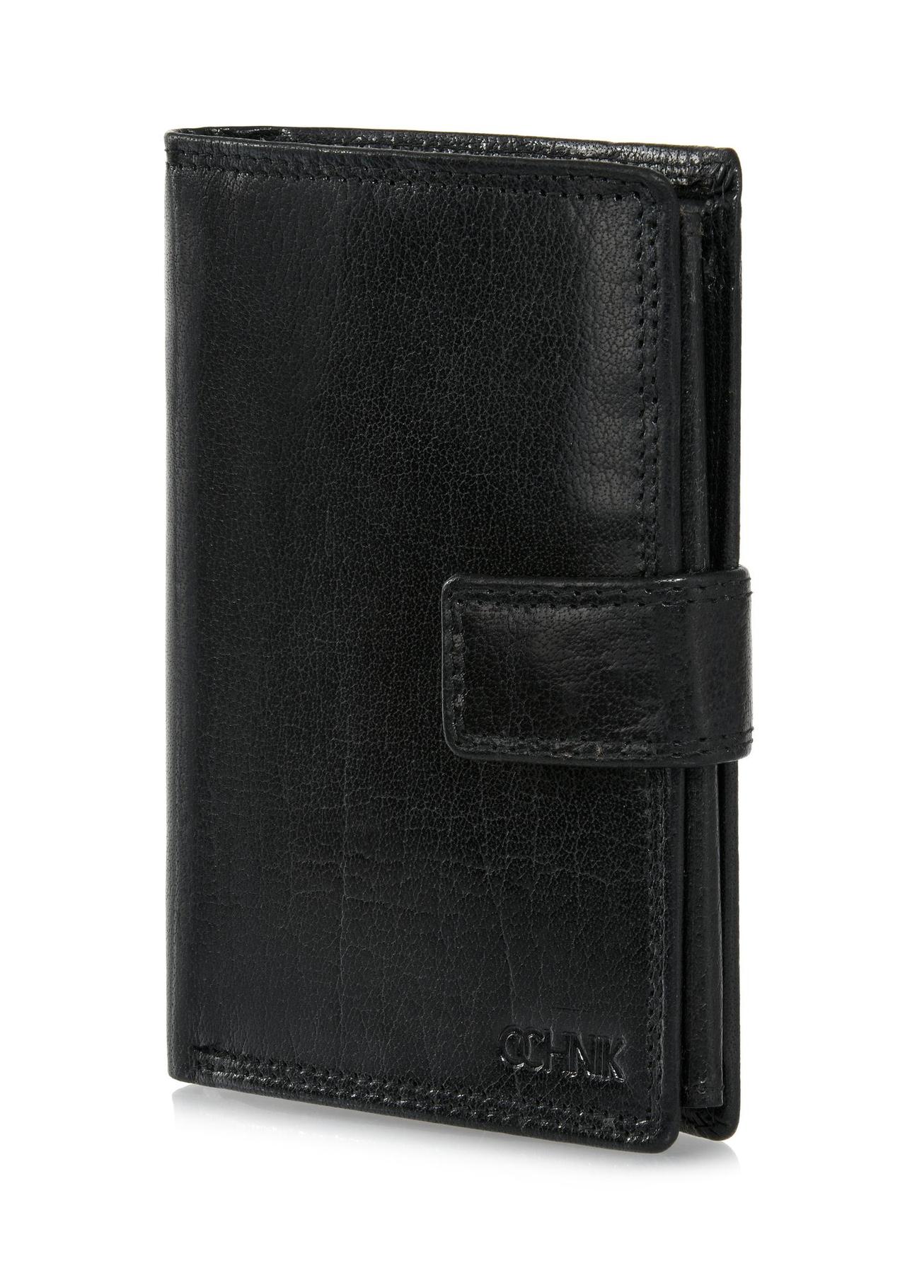 Black lacquered leather men's wallet PORMS-0552-99(W24)-06