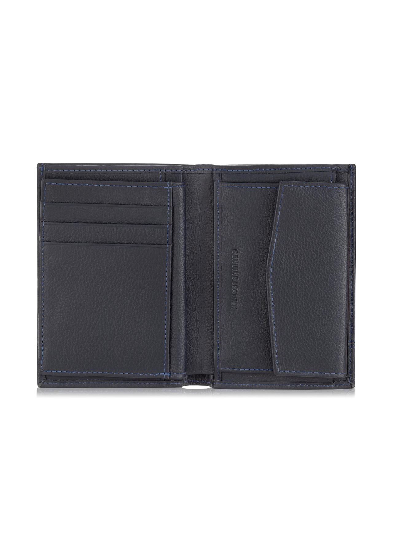 Men's leather wallet with stitching PORMS-0022-69(Z23)-04