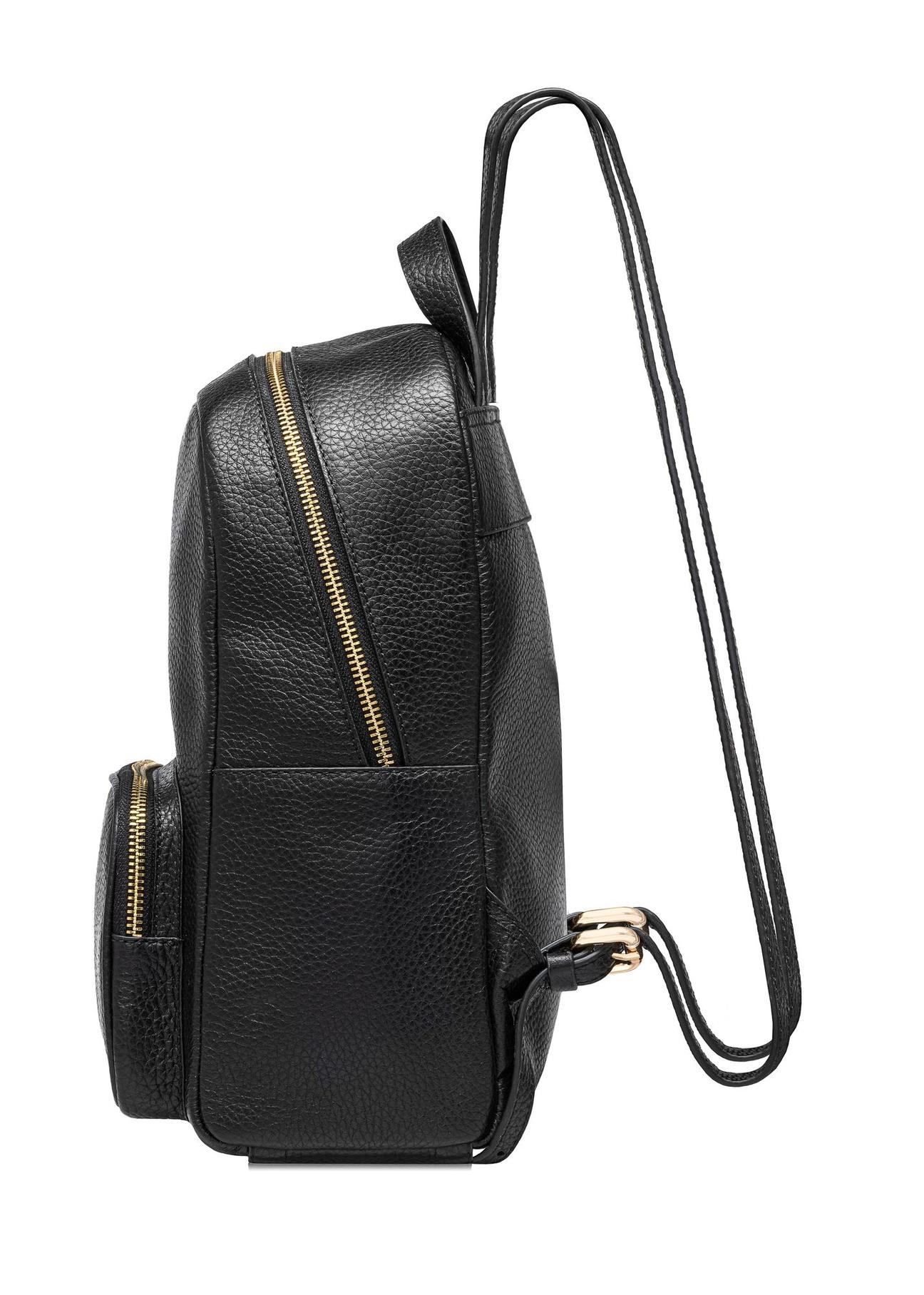 Black leather women's backpack TORES-1072C-99(W25)-03