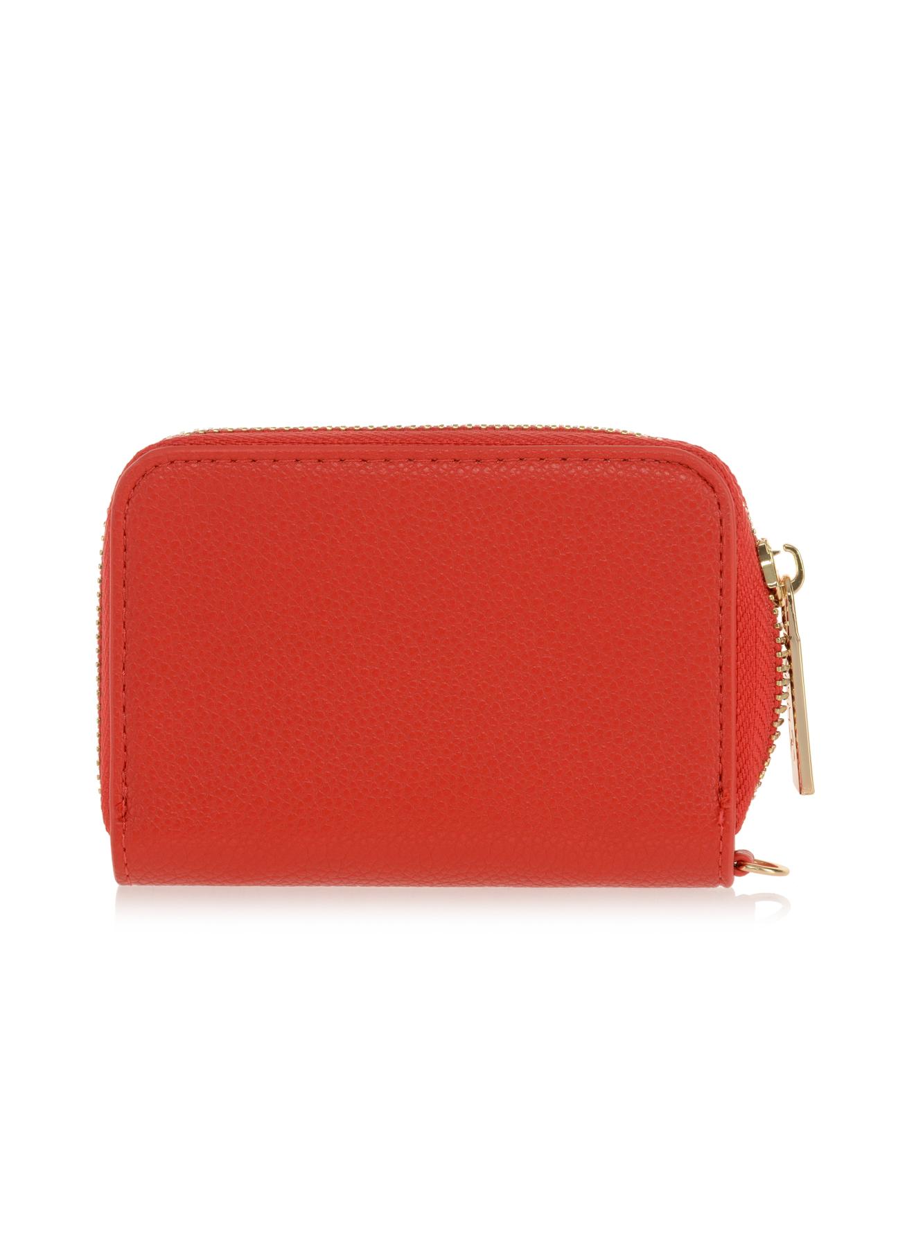 Women's small red wallet with strap POREC-0324-41(W23)-02