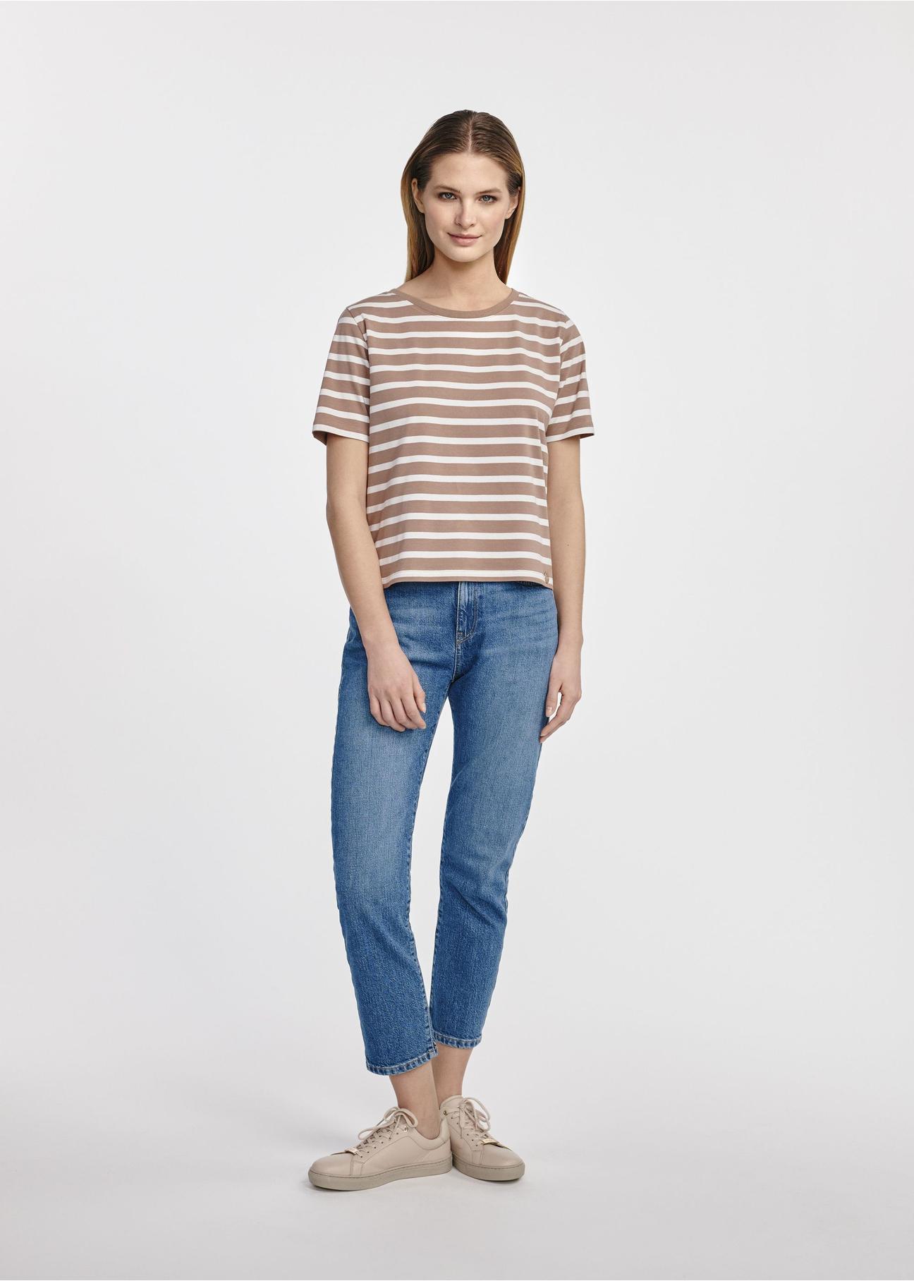 Women's striped T-shirt TSHDT-0136-82(W25)-03