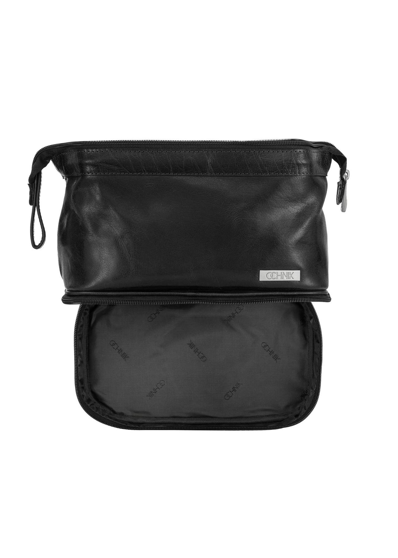 Black leather men's cosmetic bag VB-206A-99(KS)-06