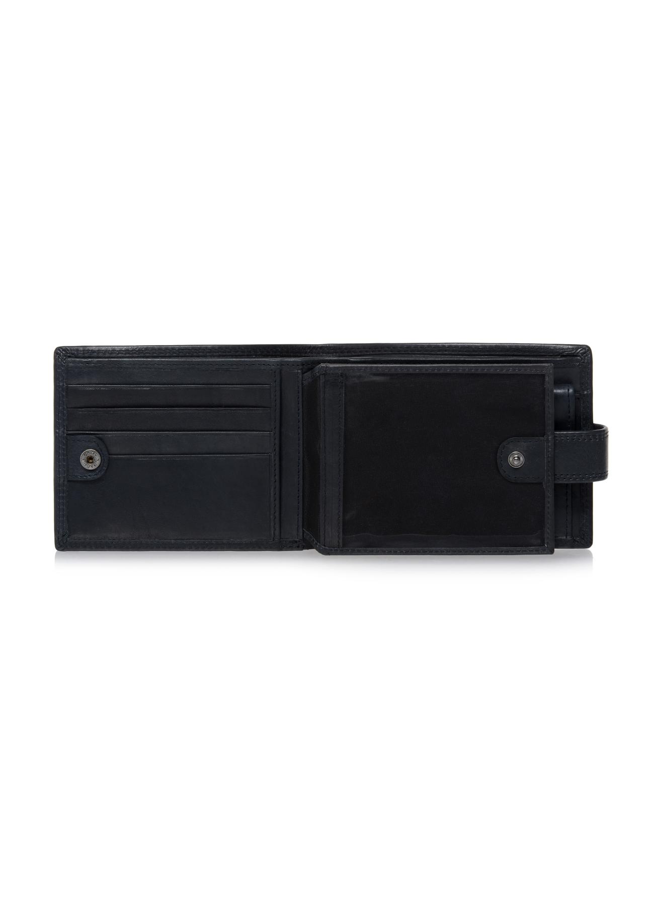 Men's navy blue leather wallet PORMS-0465A-69(W23)-05