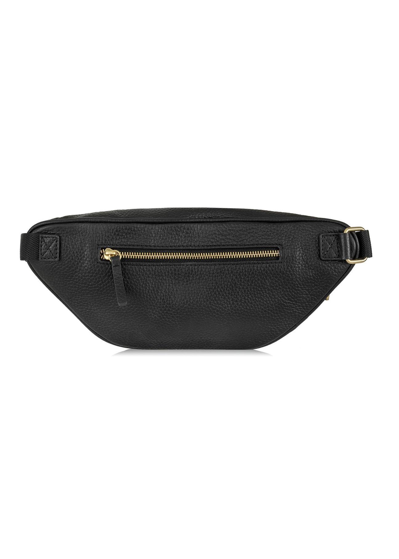 Leather black women's waist bag TORES-0721C-99(Z24)-04