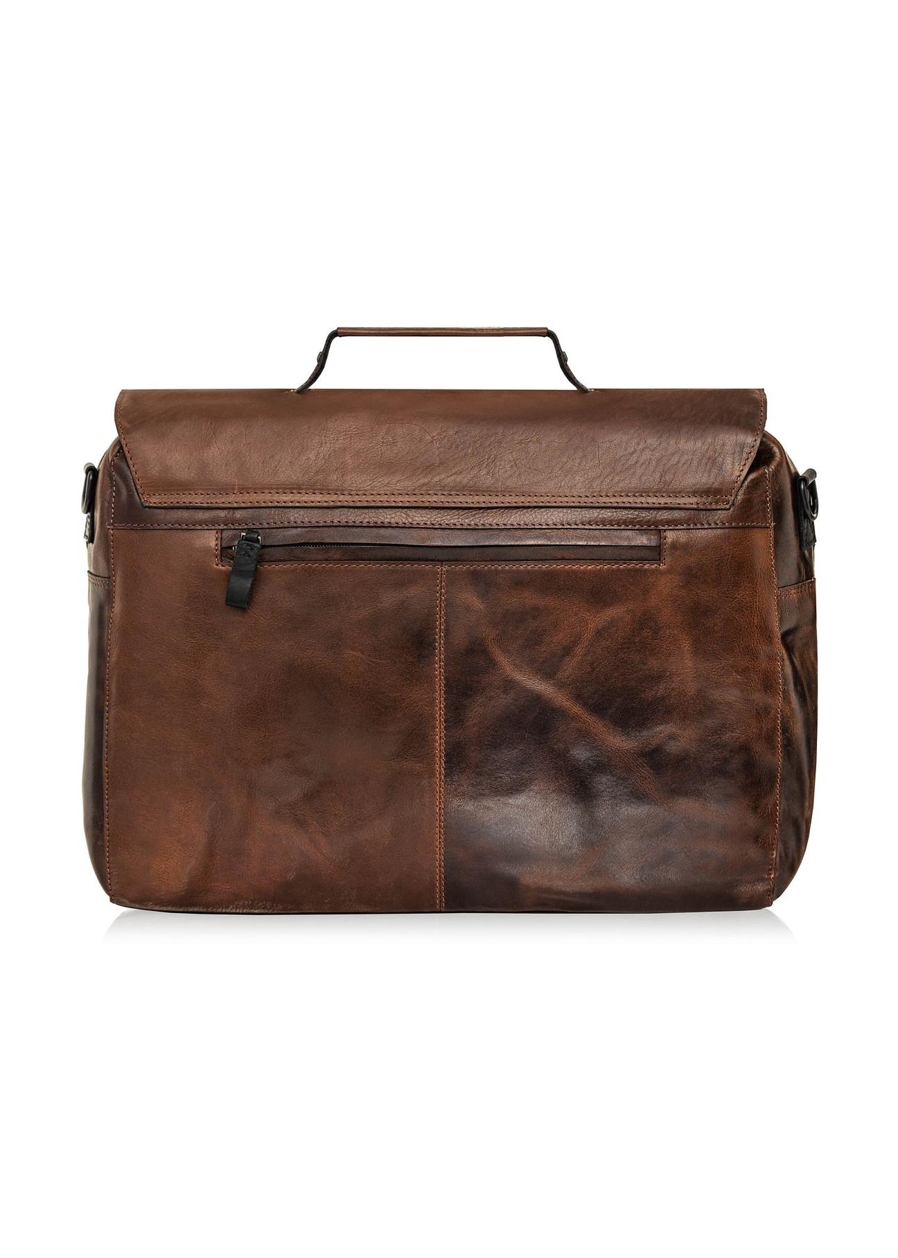 Brown leather men's briefcase TORMS-0102B-79(Z24)-04