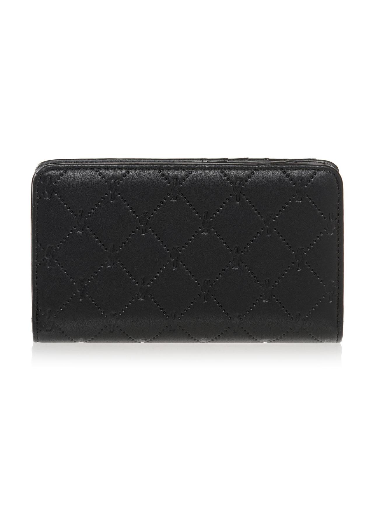 Black women's wallet with monogram POREC-0348-99(Z24)-03