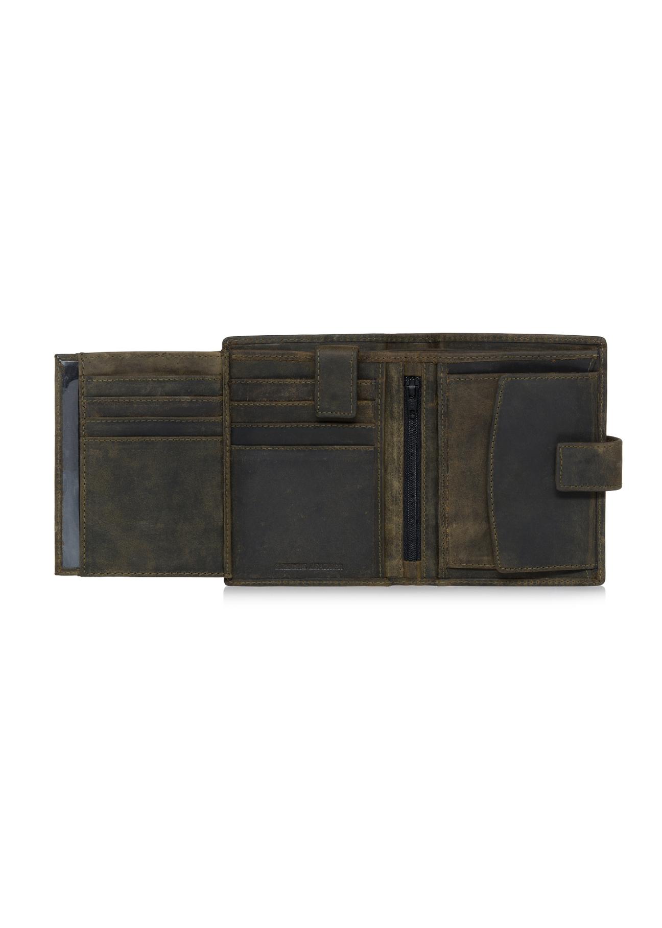 Khaki leather men's wallet PORMS-0543-54(W23)-05