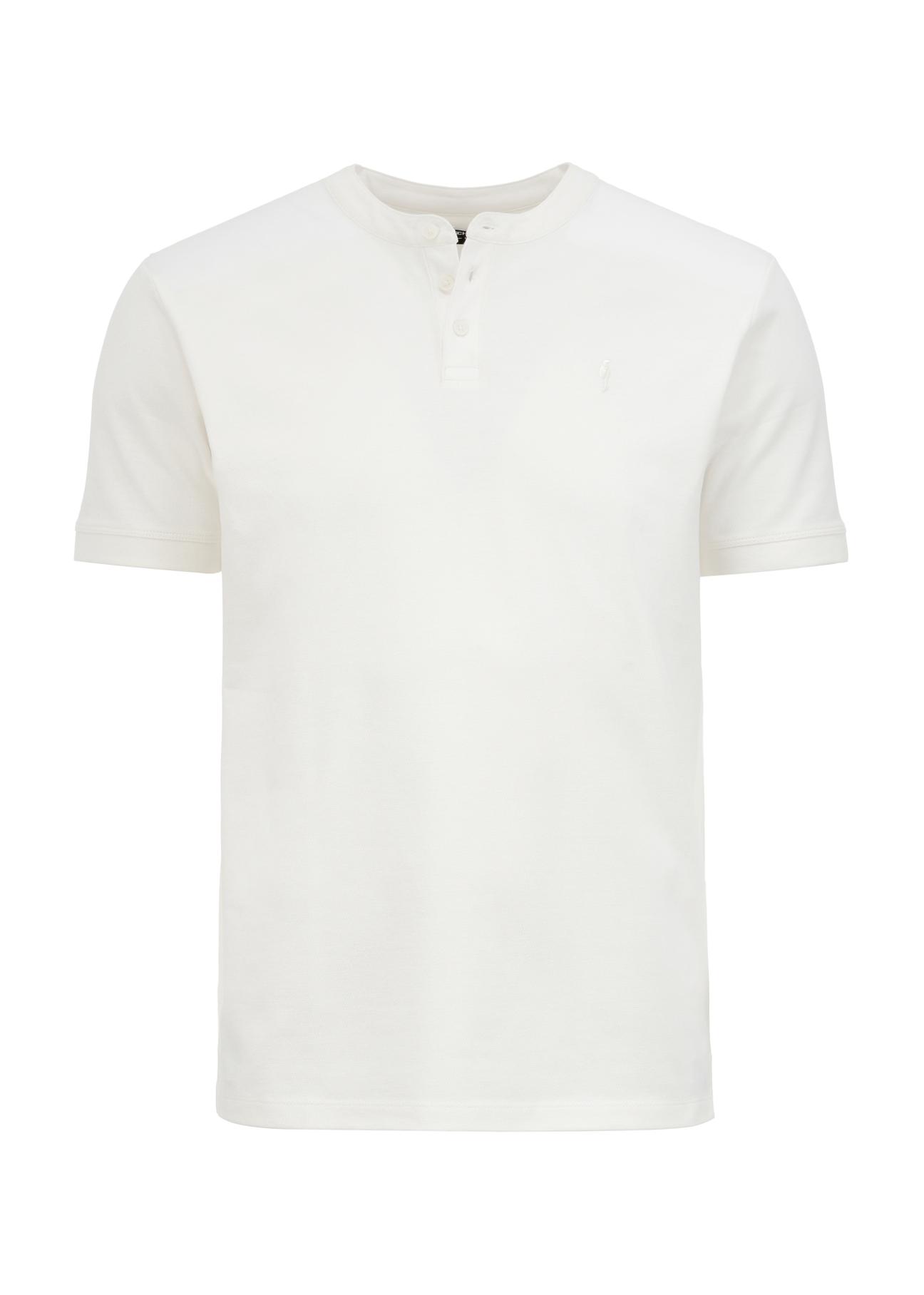 White polo shirt with stand-up collar POLMT-0061-11(W24)-04