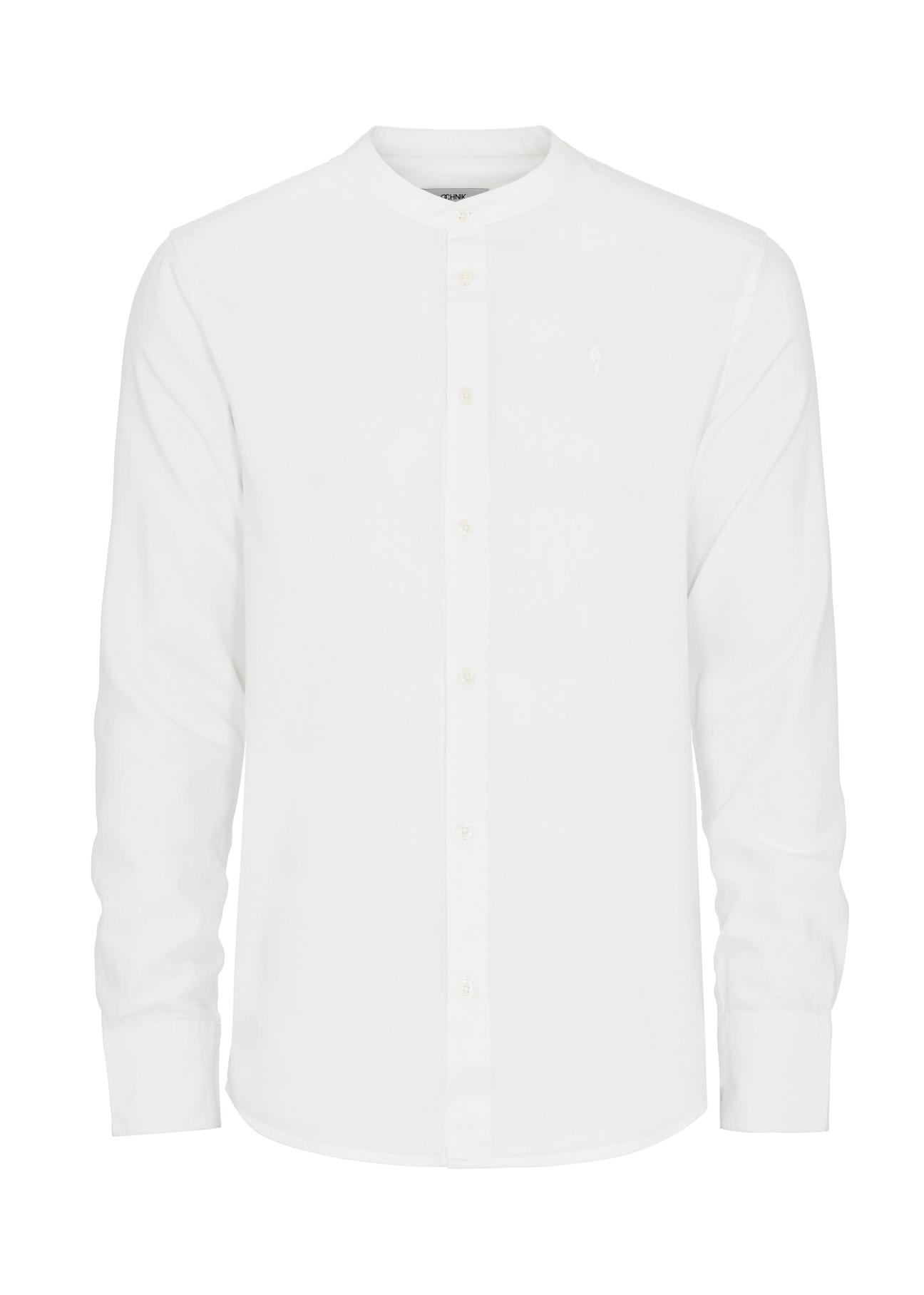 White collarless shirt for men KOSMT-0326-11(W24)-01