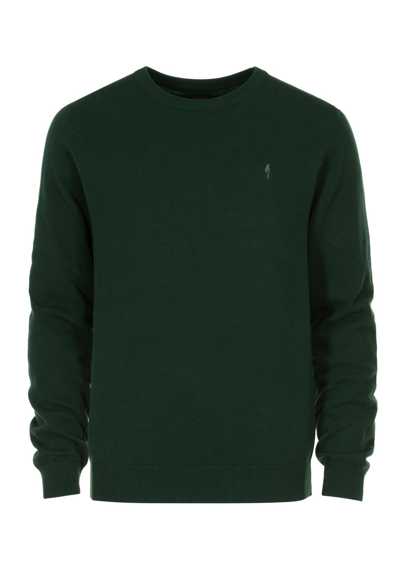 Green men's basic sweater SWEMT-0114-54(Z23)-03