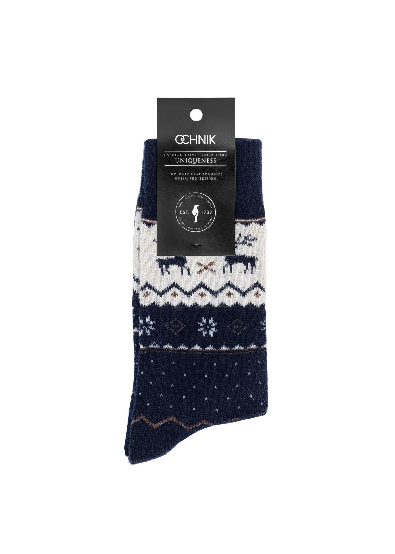 Christmas navy blue men's socks SKAMT-0189-69(Z24)-01