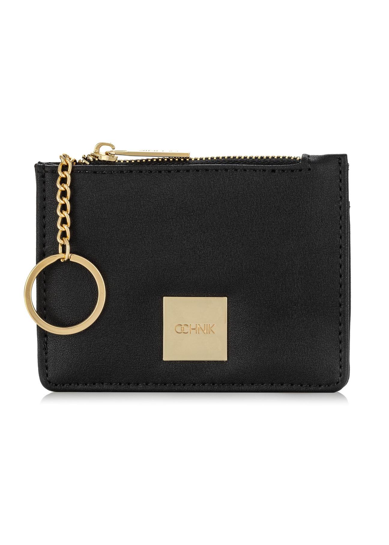 Women's small flat black wallet POREC-0367-99(W24)-01