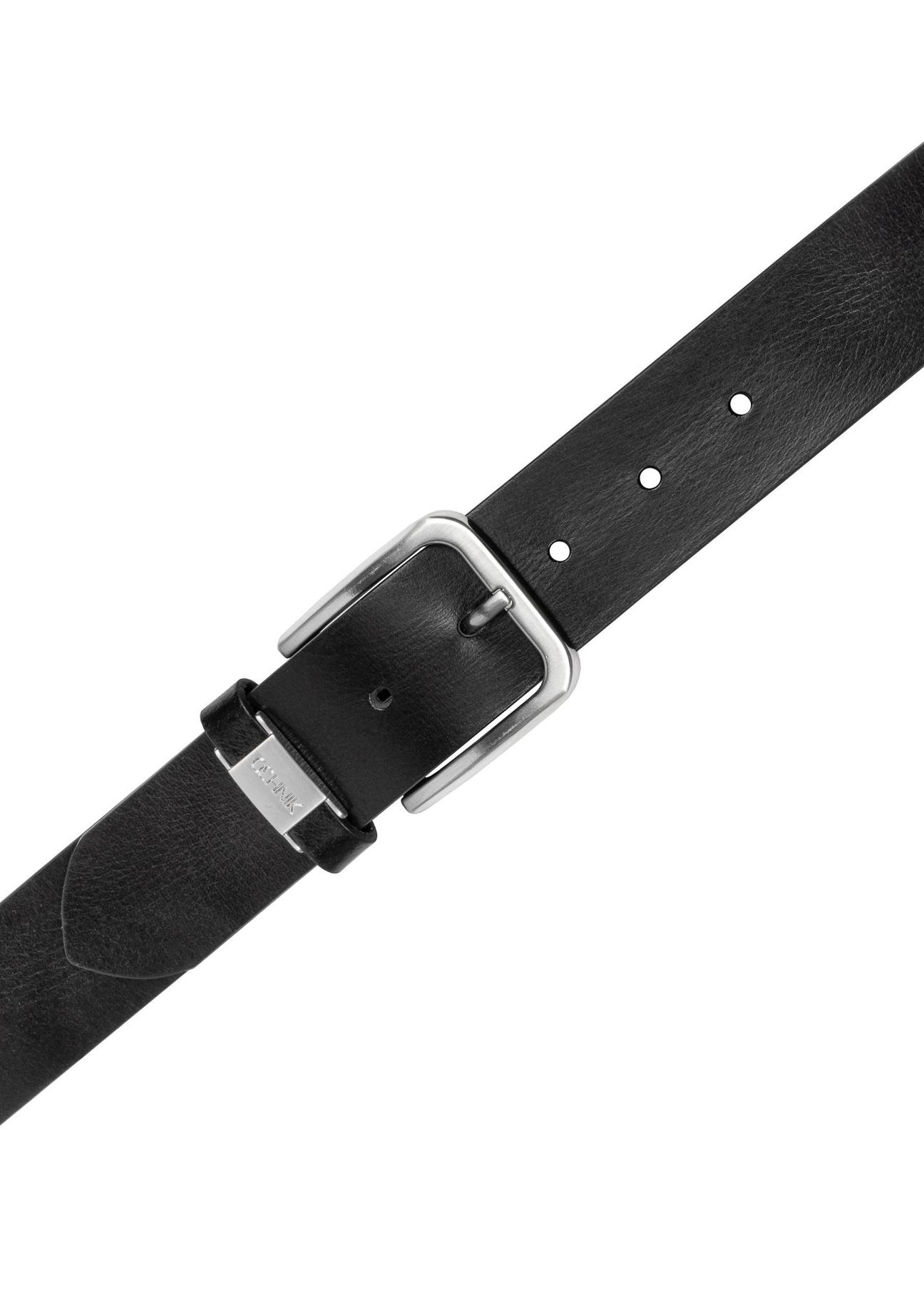 Black leather men's belt PASMS-0129B-99(Z24)