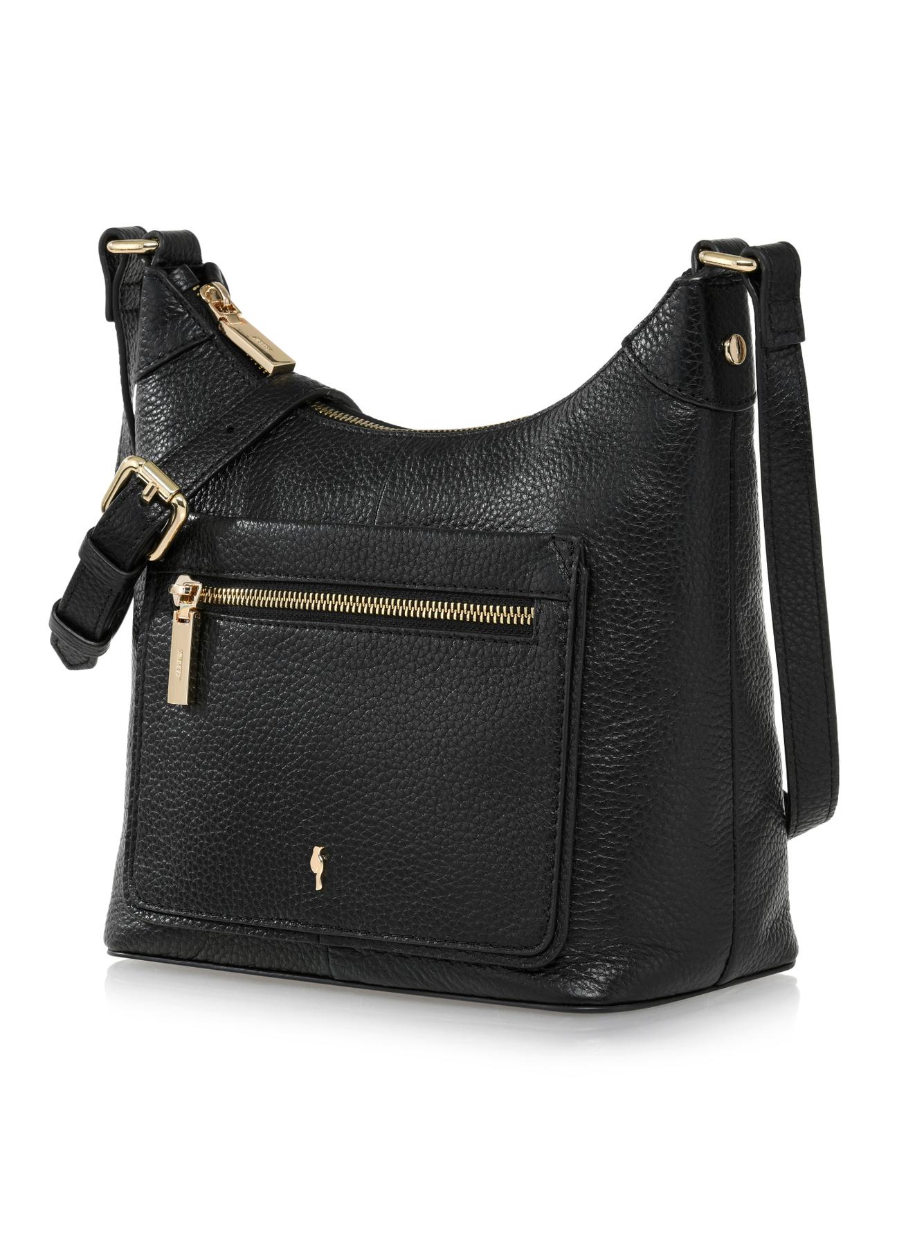 Black leather women's hobo style handbag TORES-0957-99(Z23)-02