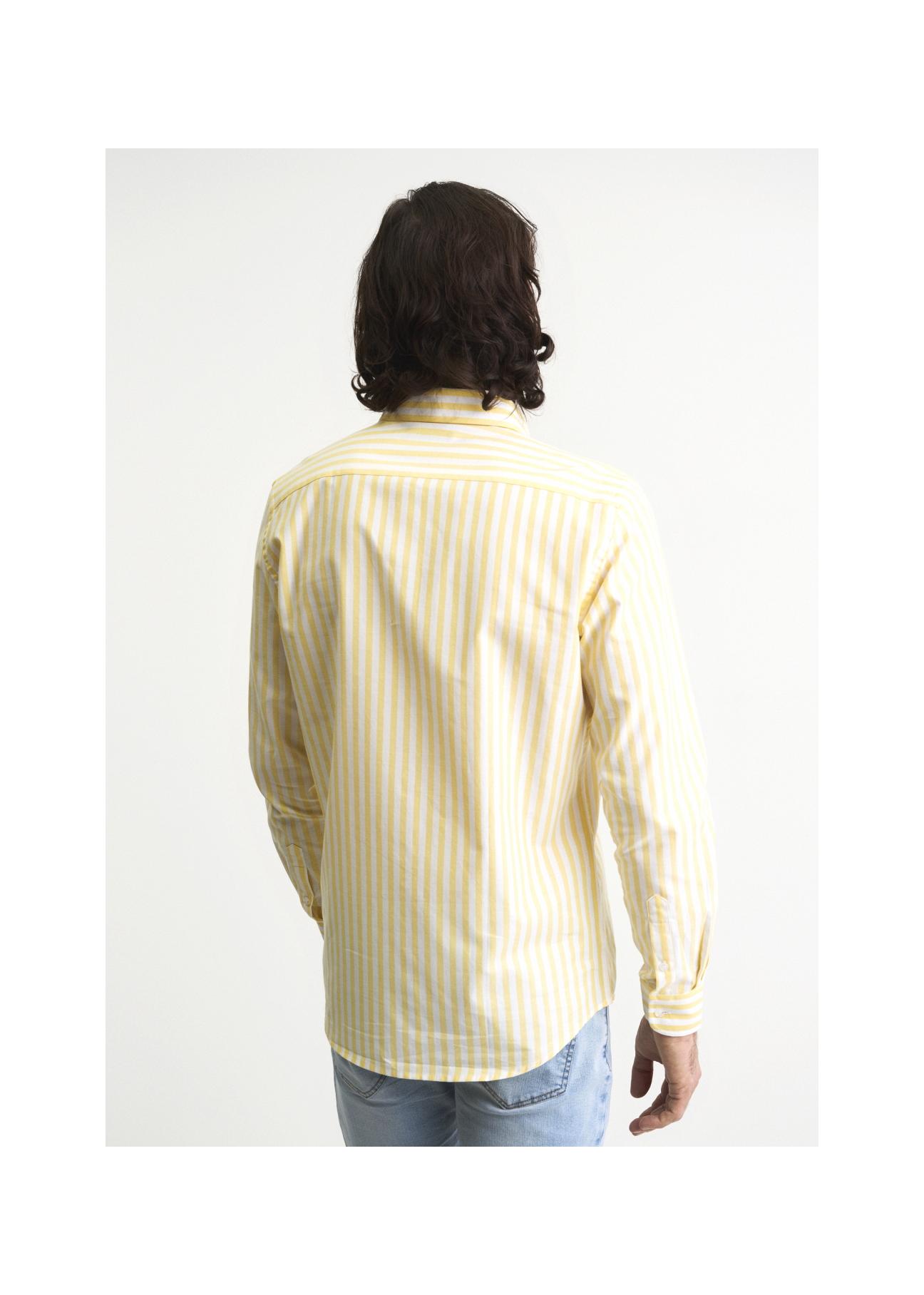 Men's yellow striped shirt KOSMT-0284-21(W23)-06