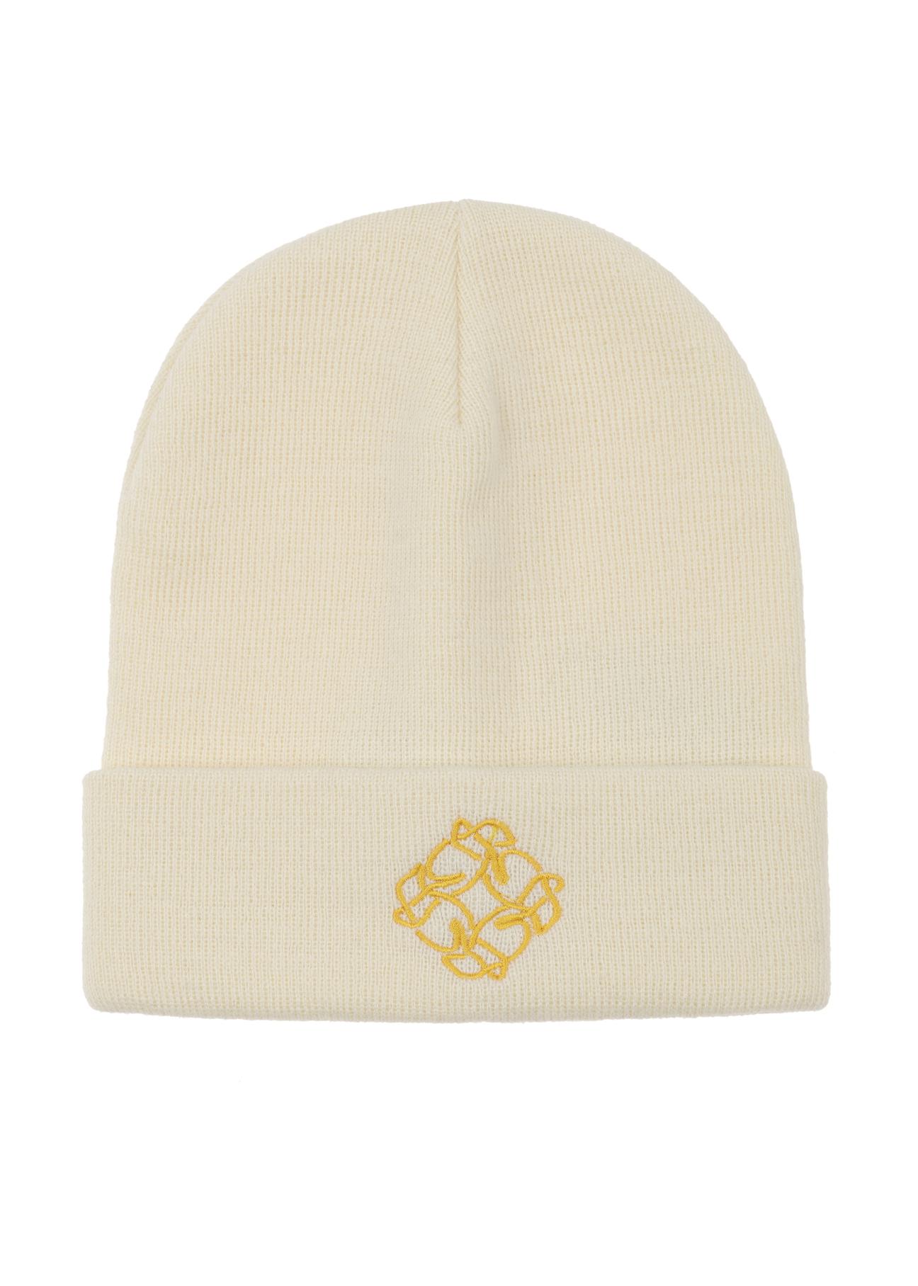 Women's cream winter cap CZADT-0079A-12(Z23)-02