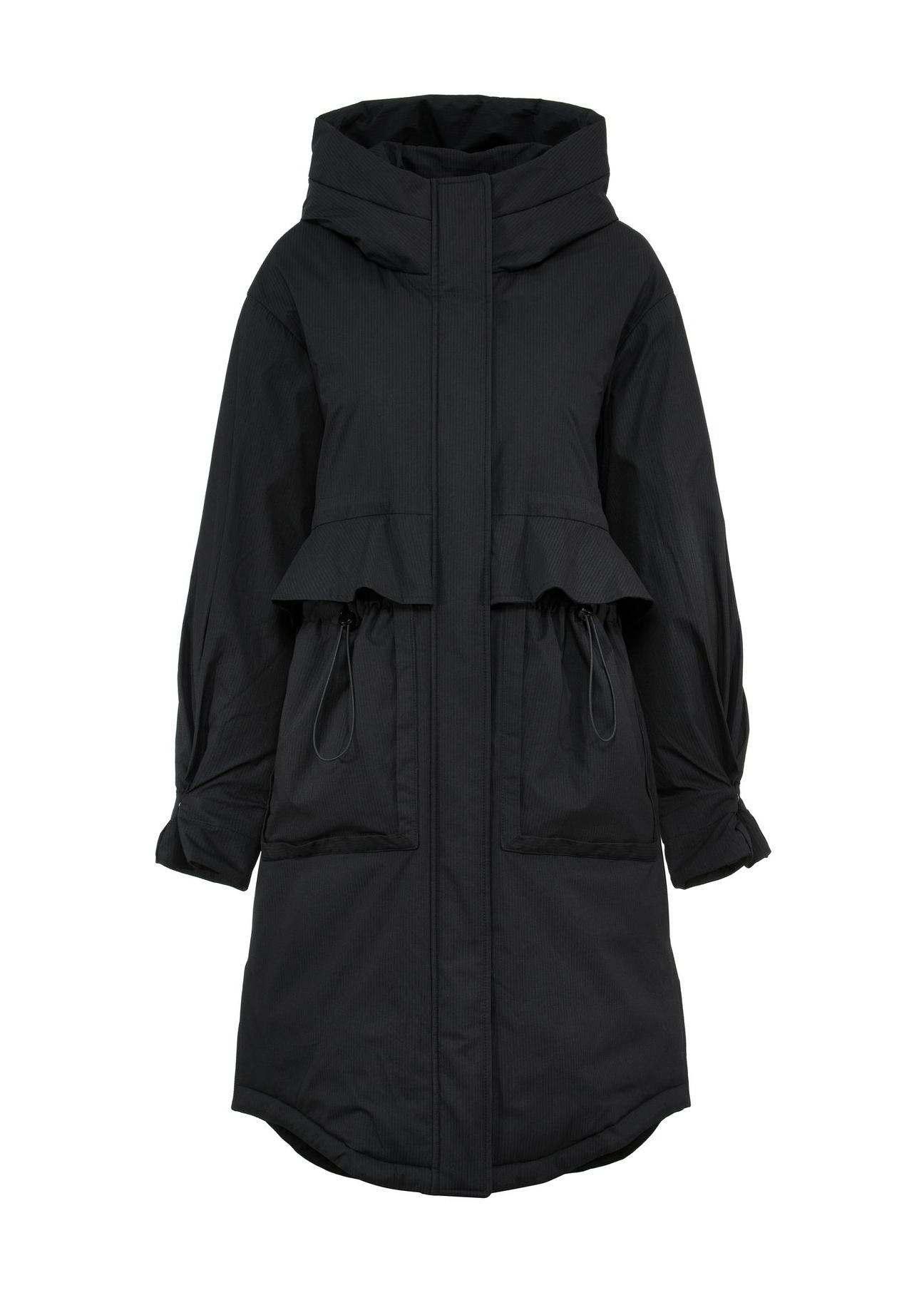 Black winter jacket with hood KURDT-0463-99(Z24)-05