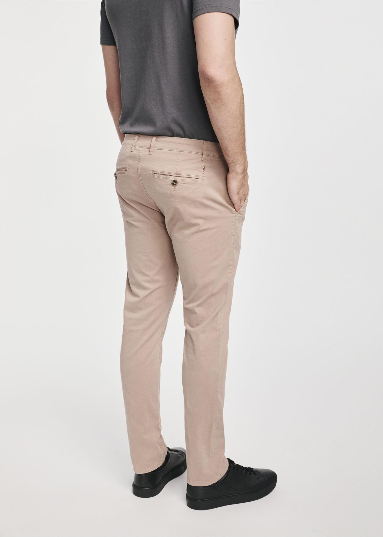 Dark beige men's trousers SPOMT-0103-82(W25)-03